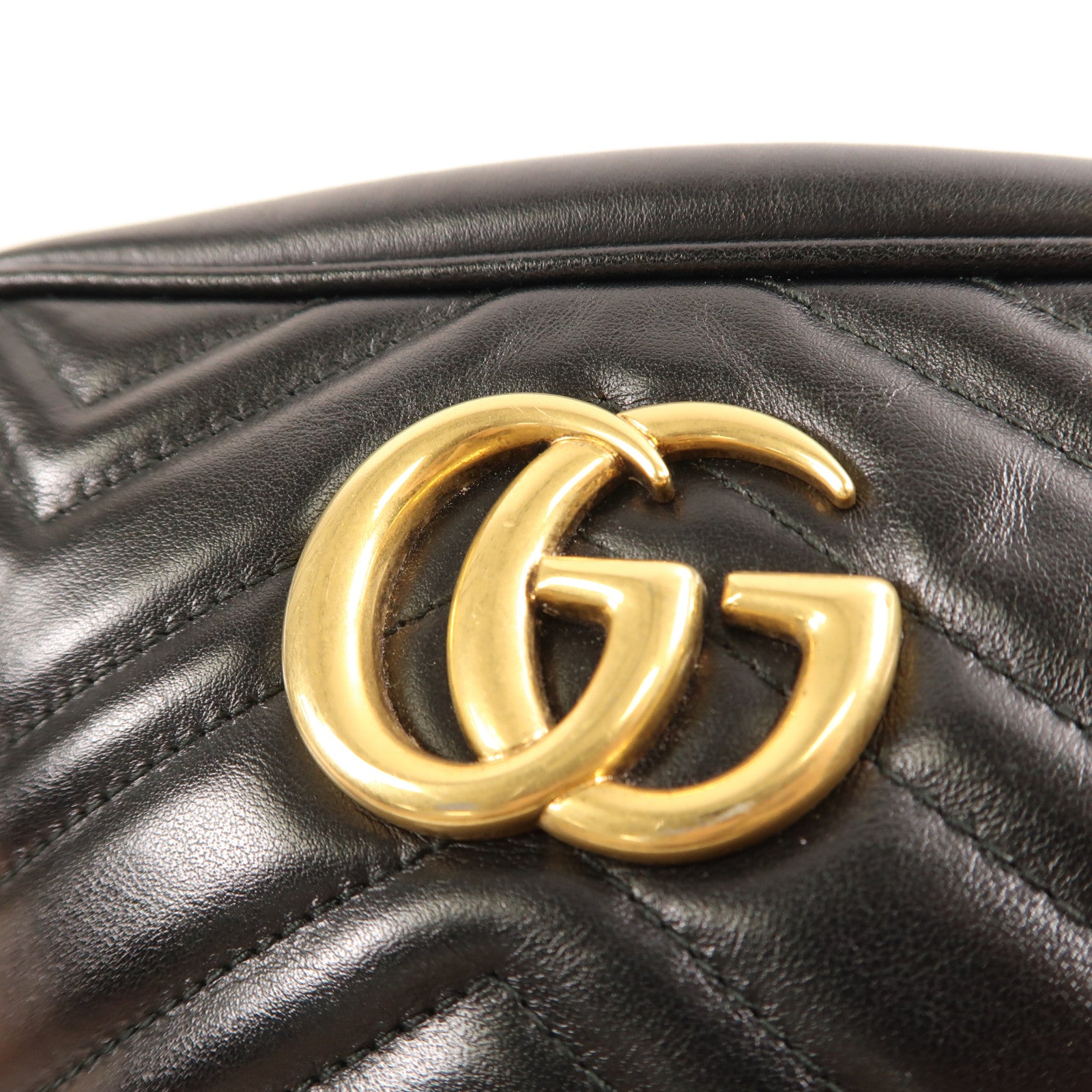 GUCCI 【激減優惠】牛皮皮革GG Marmont Small金扣鏈帶肩背袋