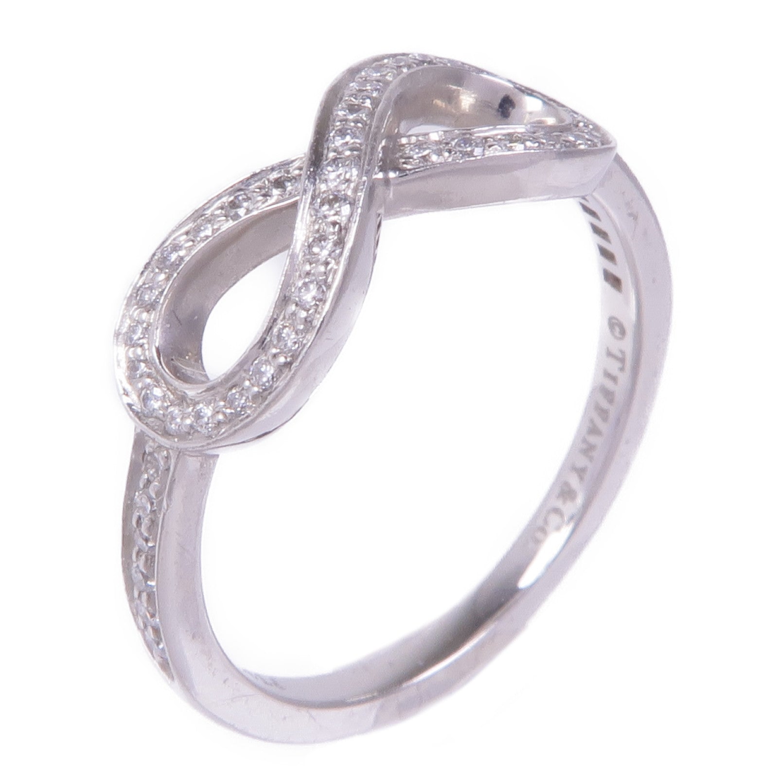 TIFFANY＆CO 【激減優惠】PT950鉑金Infinity Ring鑽石戒指US#5.75