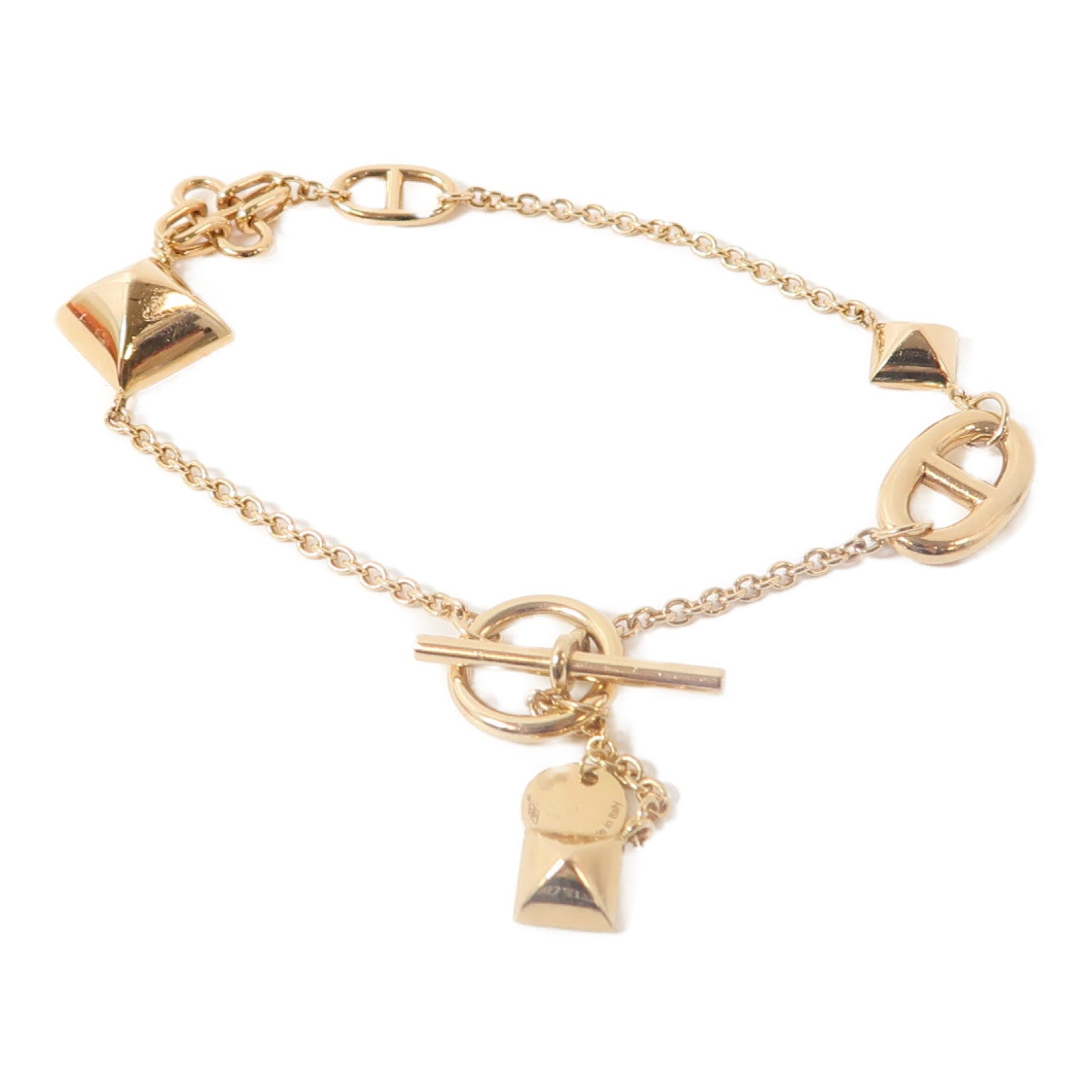 HERMES 18K玫瑰金Ronde Multi Bracelet手鏈金色