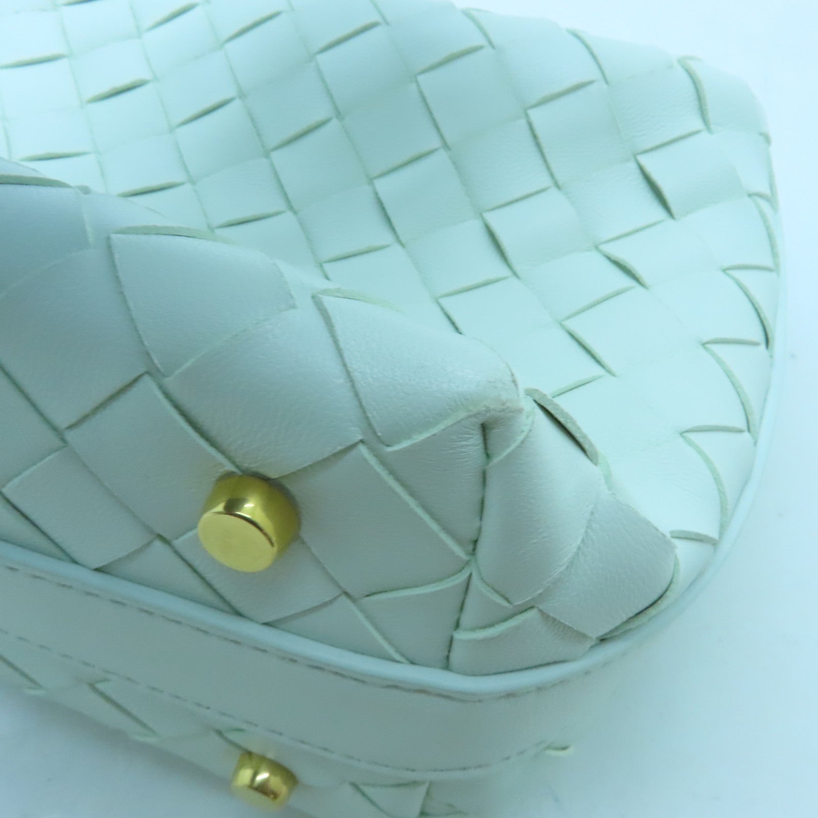 BOTTEGA VENETA 牛皮皮革Mini Wallace金扣肩背袋綠色