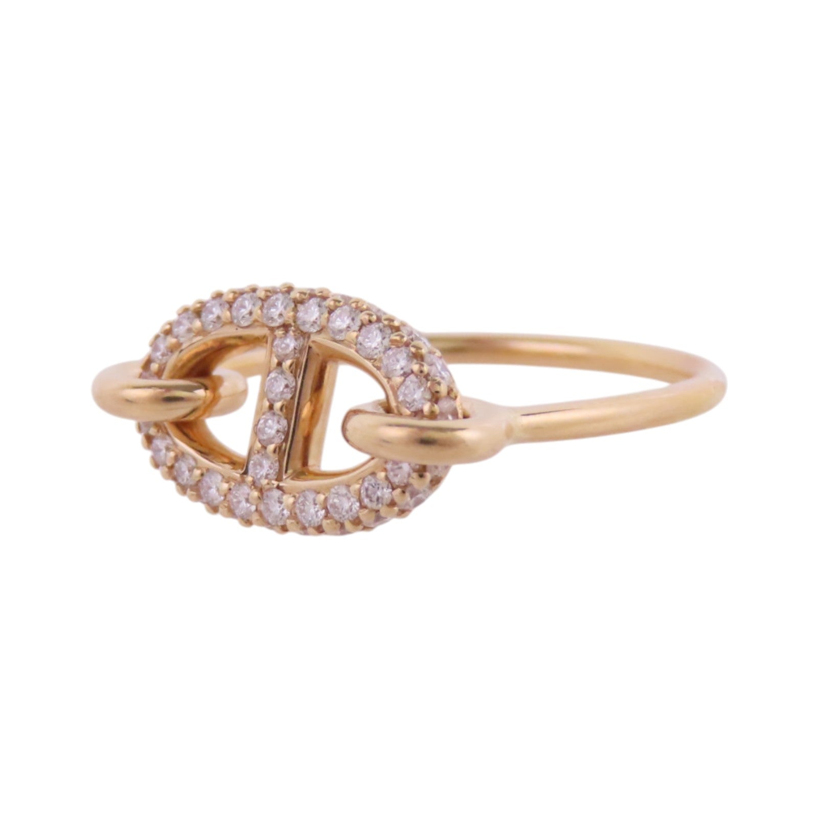 HERMES 18K玫瑰金Farandole Diamond Ring鑽石戒指#54/US#6.75