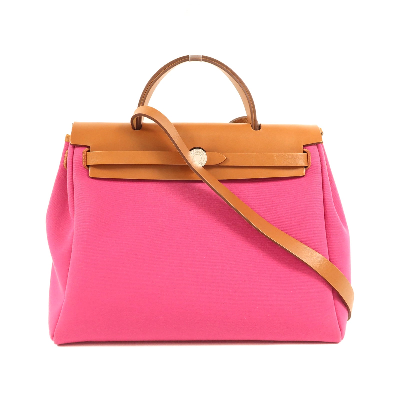HERMES 帆布Herbag PM銀扣手挽肩背兩用袋