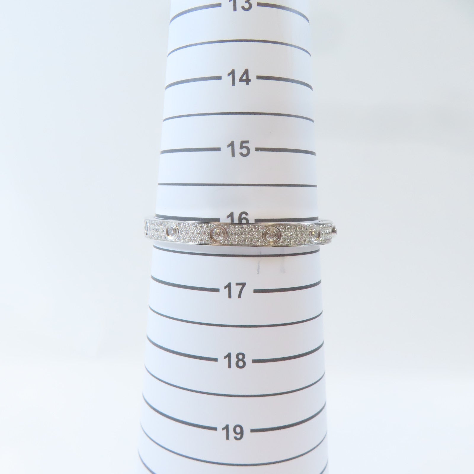 CARTIER 【激減優惠】18K白金Love Bracelet鑽石手鐲Cartier#17/#16.25cm