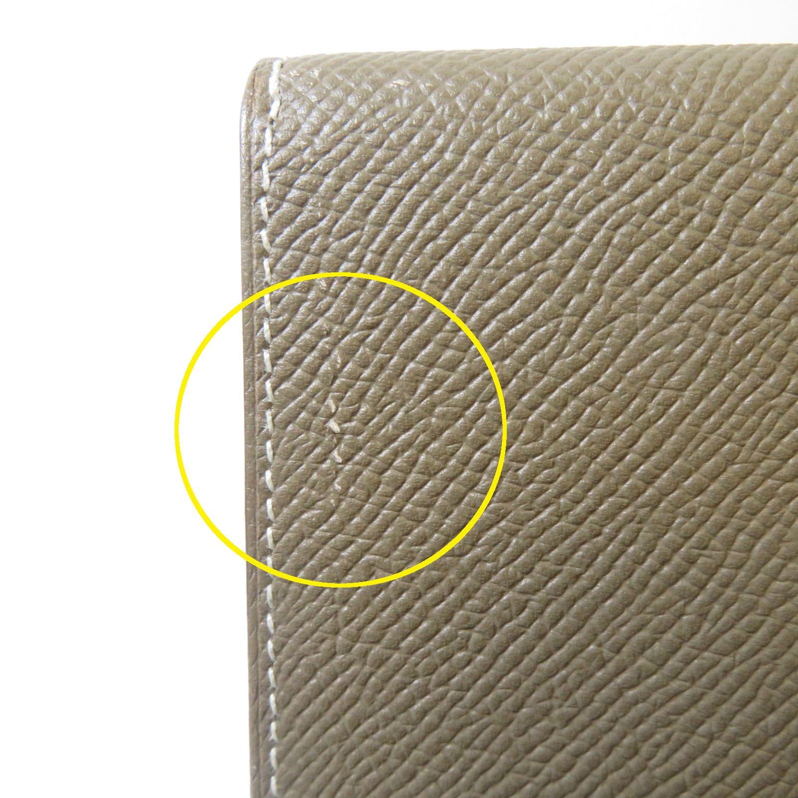 HERMES Epsom皮革Wallet金扣錢包Etoupe大象灰色