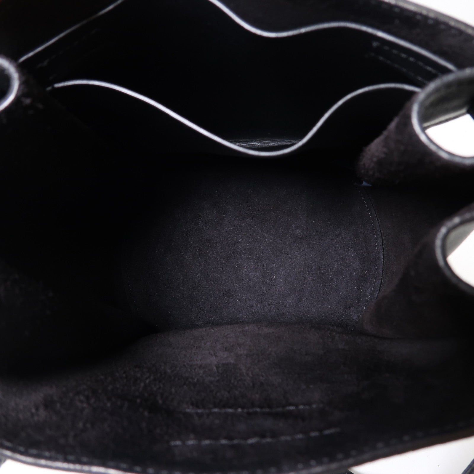 CELINE 牛皮皮革Big Bag Bucket銀扣肩背袋黑色