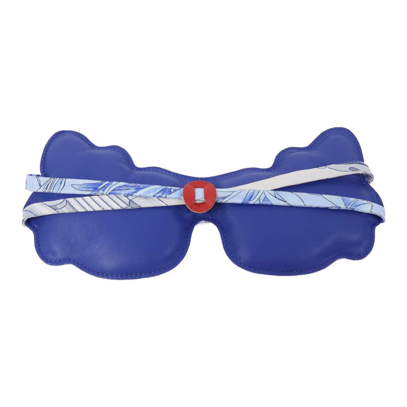 HERMES 絲質/皮革Not Sleepy Butterfly Travel Mask眼罩藍色