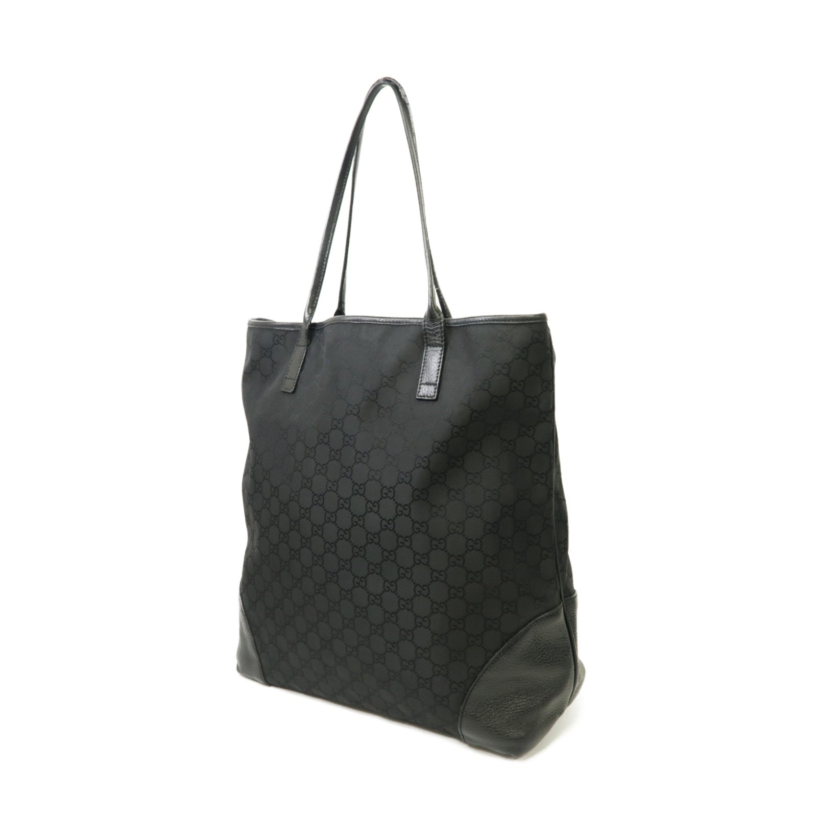 GUCCI 【激減優惠】帆布Stand Bag銀扣手挽袋黒色