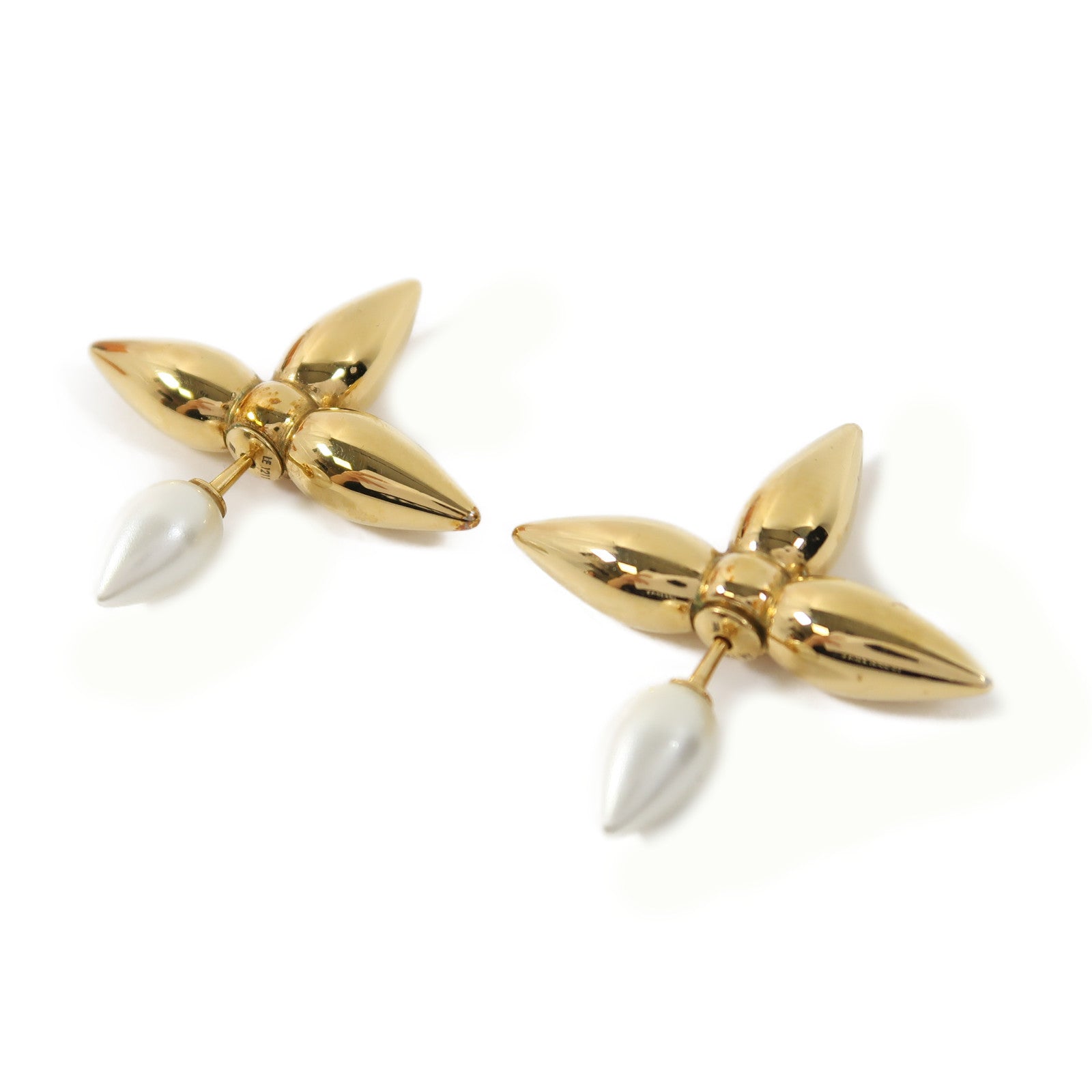 LOUIS VUITTON 金屬Earrings耳環金色/白色