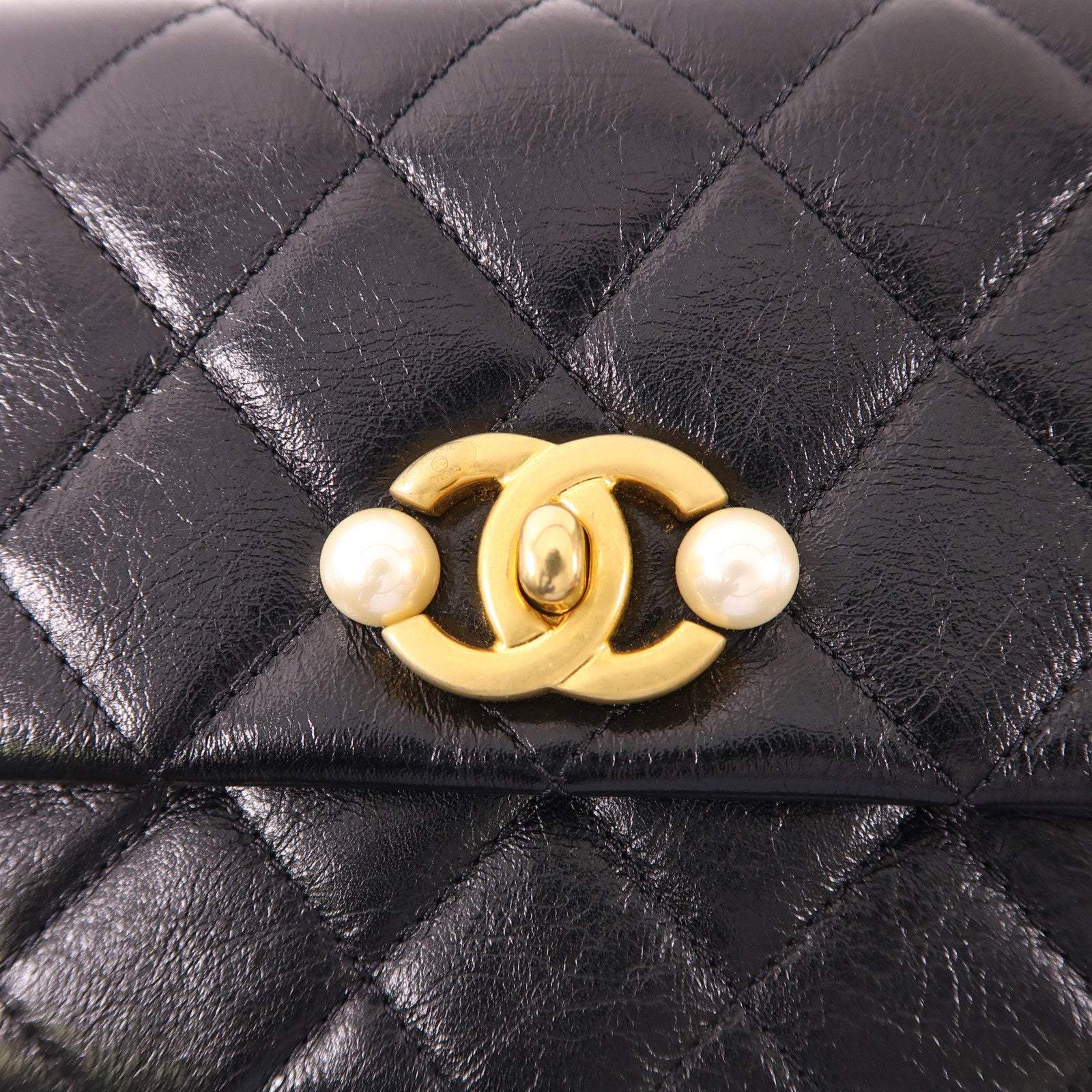 CHANEL 牛皮皮革Chain Shoulder Bag金扣鏈帶肩背袋