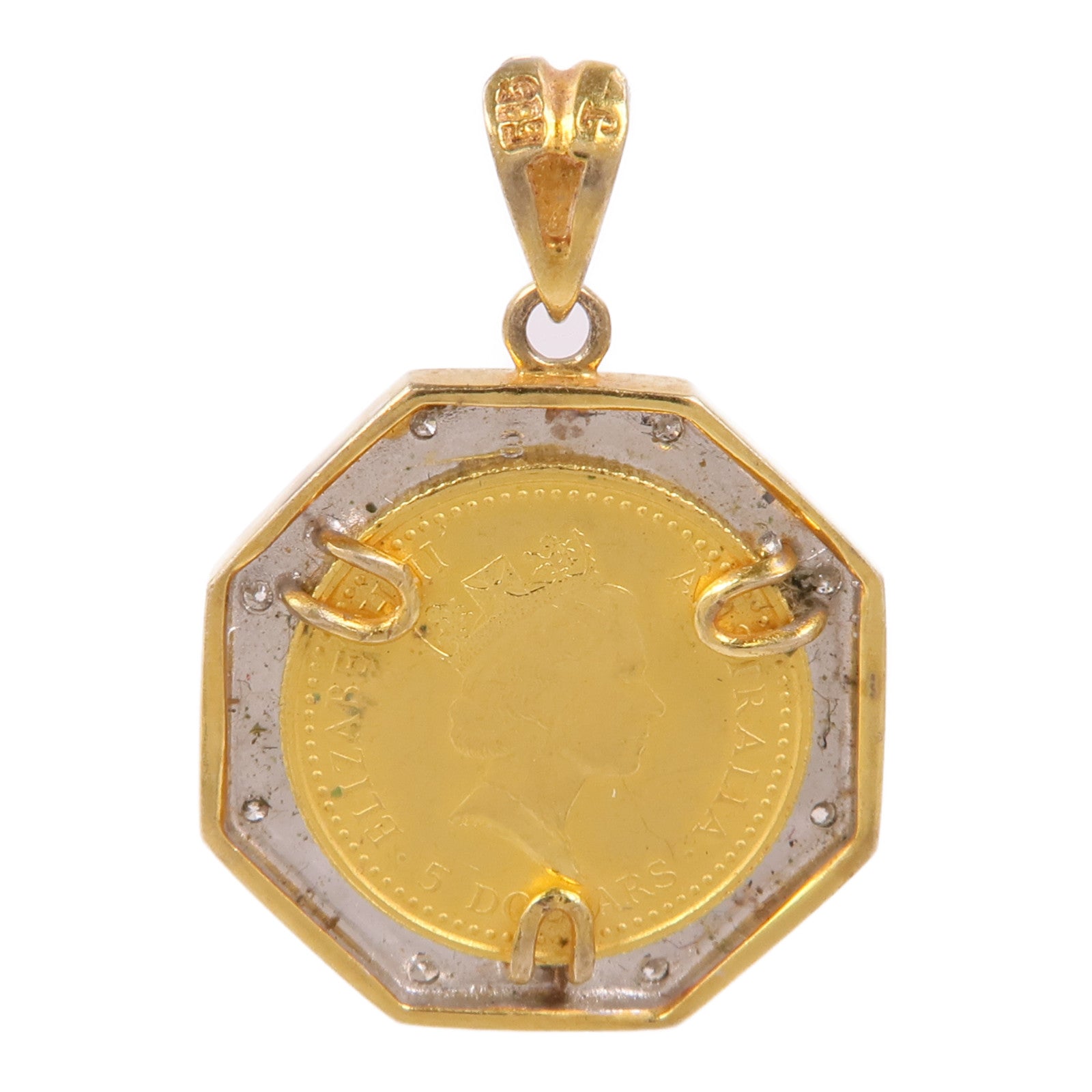 JEWELRY 14K黃金Diamond Pendant Top鑽石吊墜