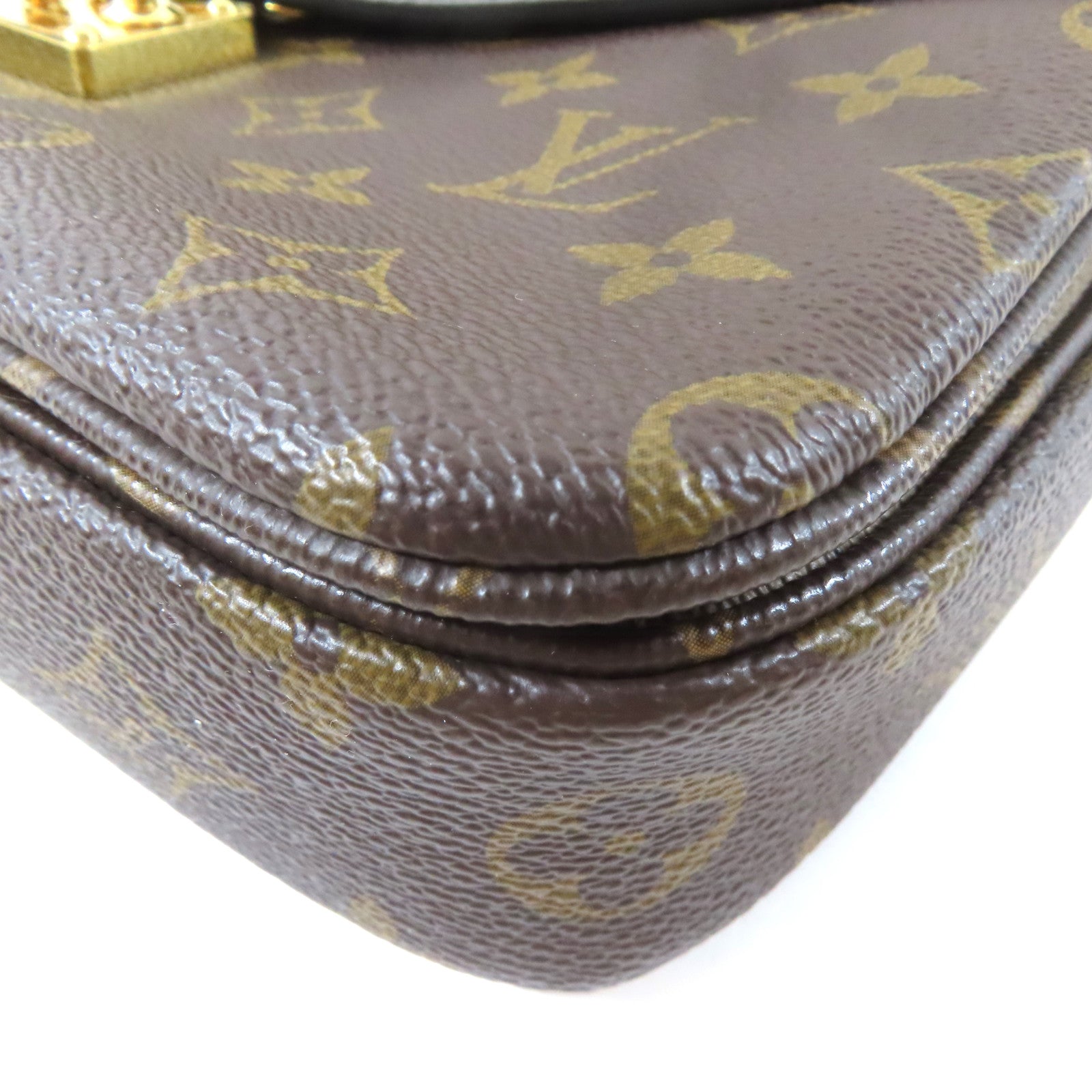 LOUIS VUITTON 【激減優惠】Monogram Reverse Pochette Métis金扣手挽肩背兩用袋啡色