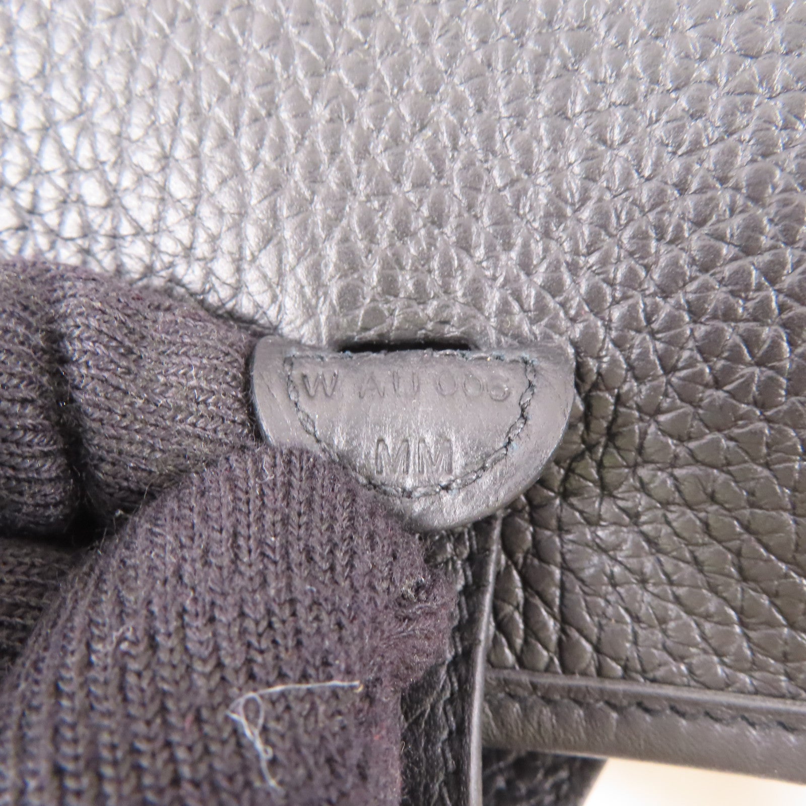 HERMES 皮革Evelyne TPM金扣肩背袋黑色