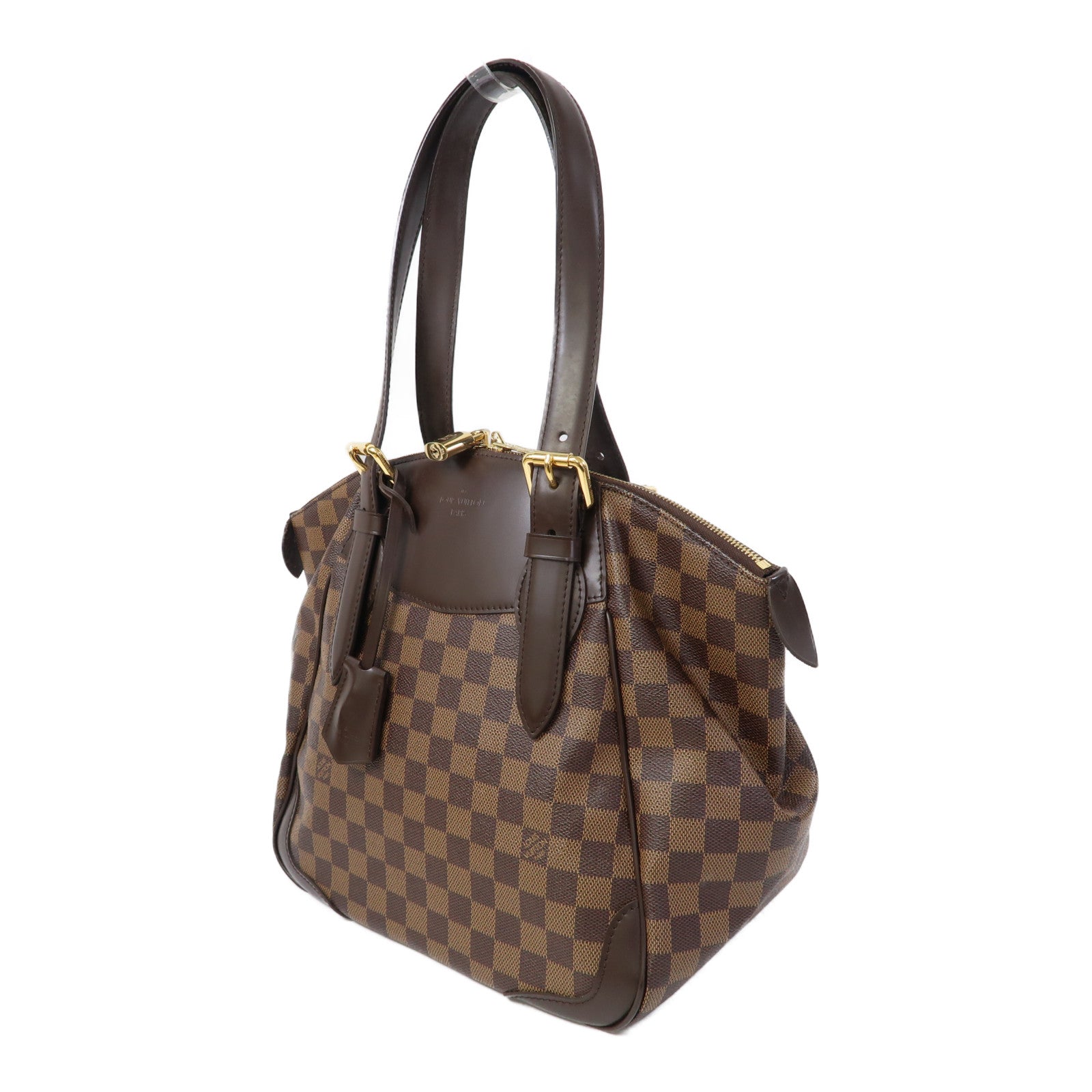 LOUIS VUITTON Damier Ebene Verona MM金扣肩背袋啡色