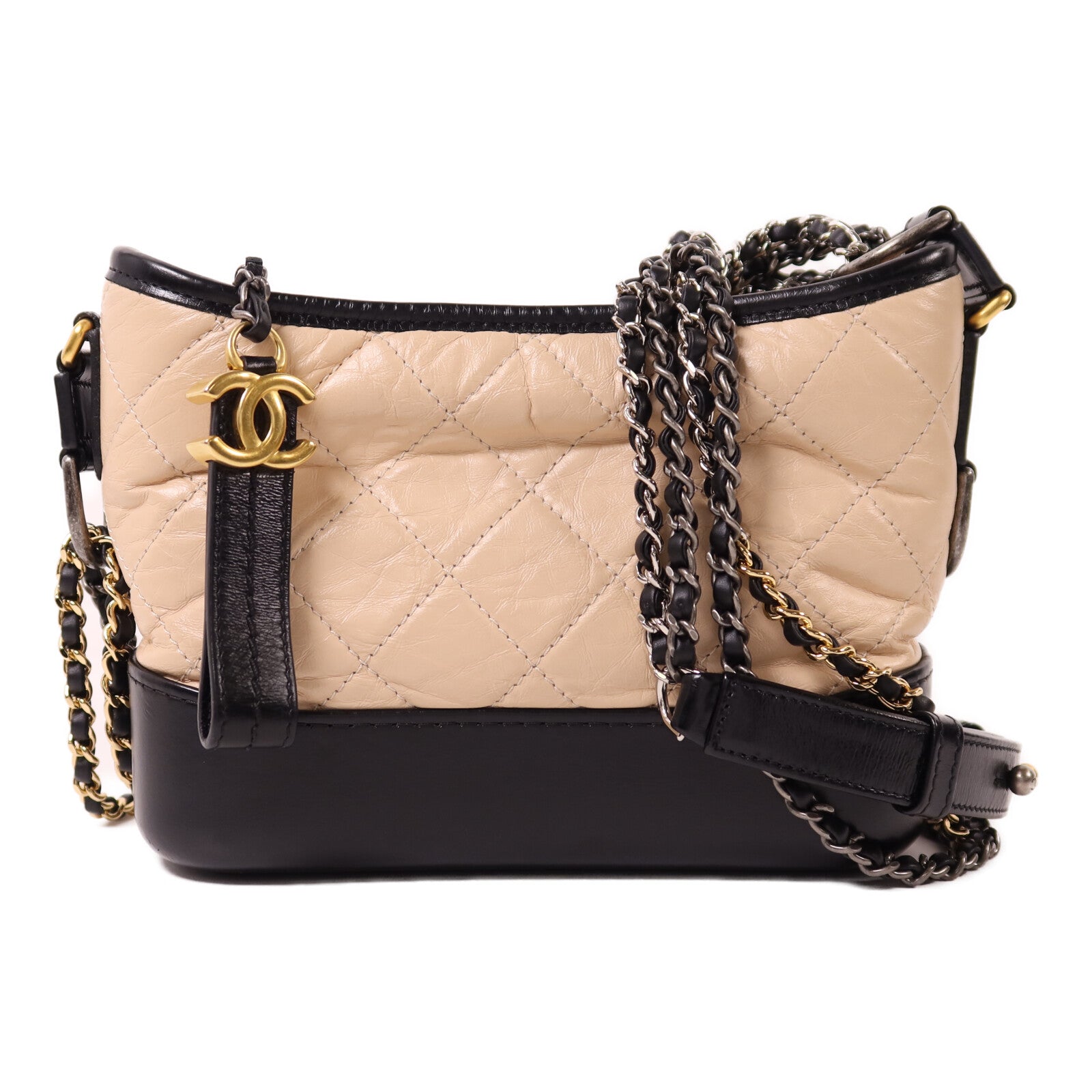 CHANEL 牛皮皮革Gabrielle鏈帶肩背袋