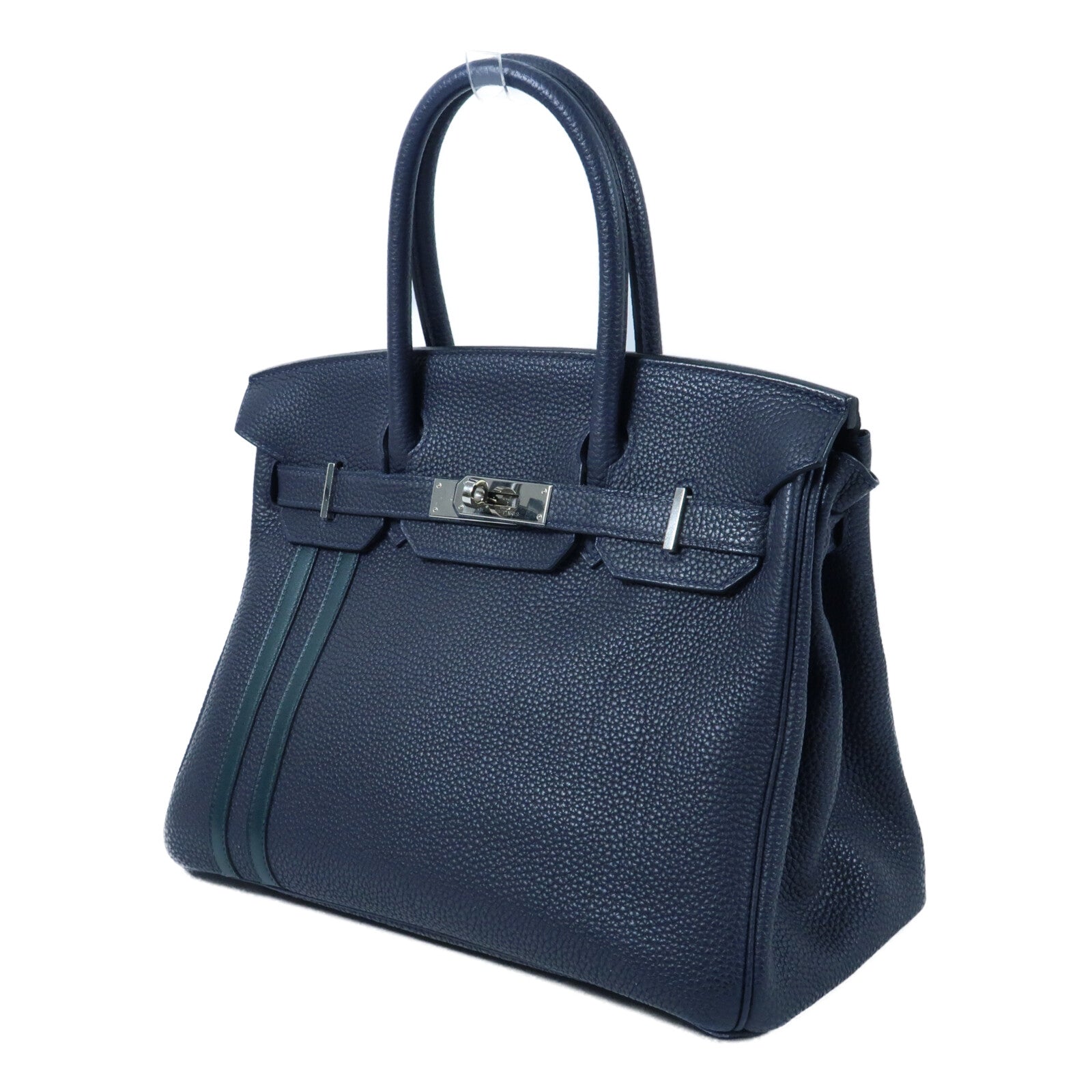 HERMES HERMES Togo皮革Birkin 30銀扣手挽袋Bleu ZelligeEtain