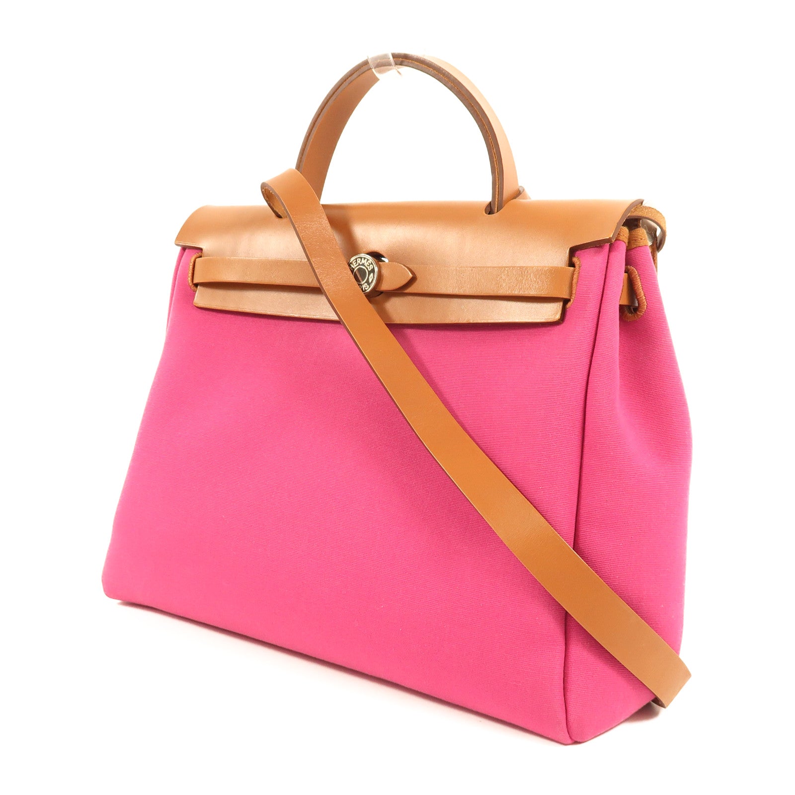 HERMES 帆布Herbag PM銀扣手挽肩背兩用袋