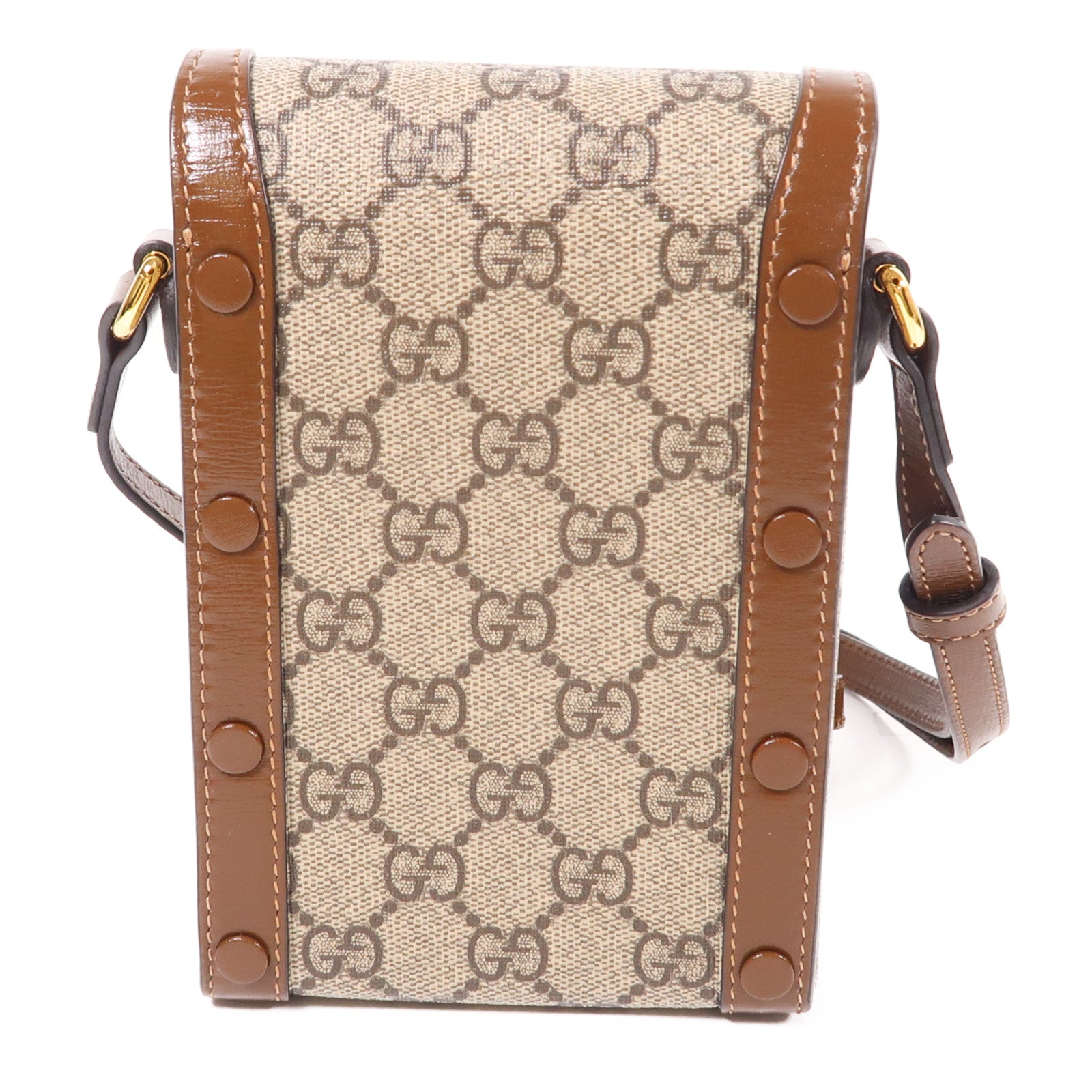 GUCCI 塗層帆布Horsebit 1955 Mini金扣肩背袋