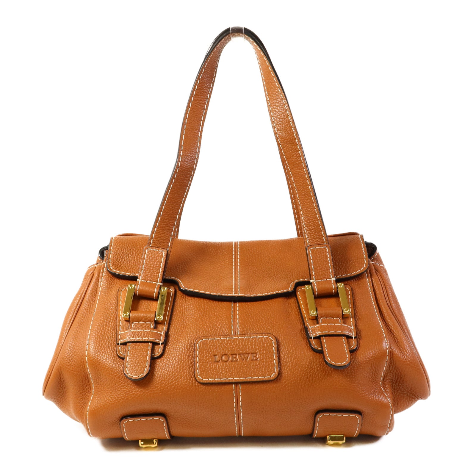 LOEWE 牛皮皮革Shoulder Bag金扣肩背袋