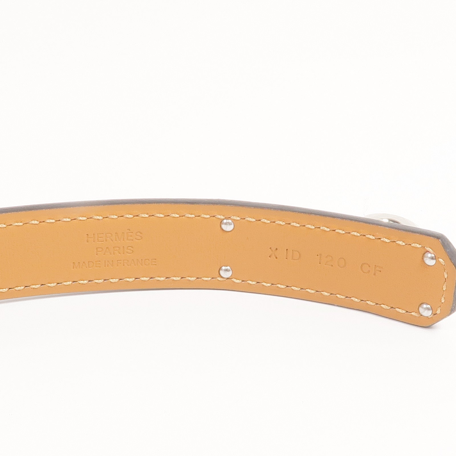 HERMES Epsom皮革Kelly Belt銀扣皮帶
