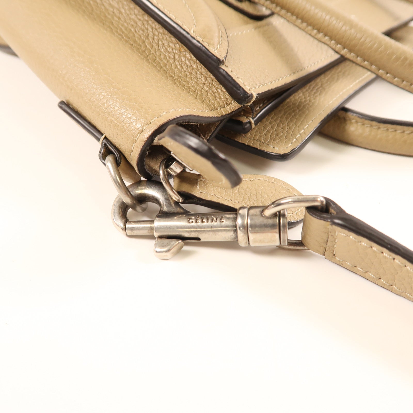 CELINE 牛皮皮革Nano Luggage金扣手挽肩背兩用袋
