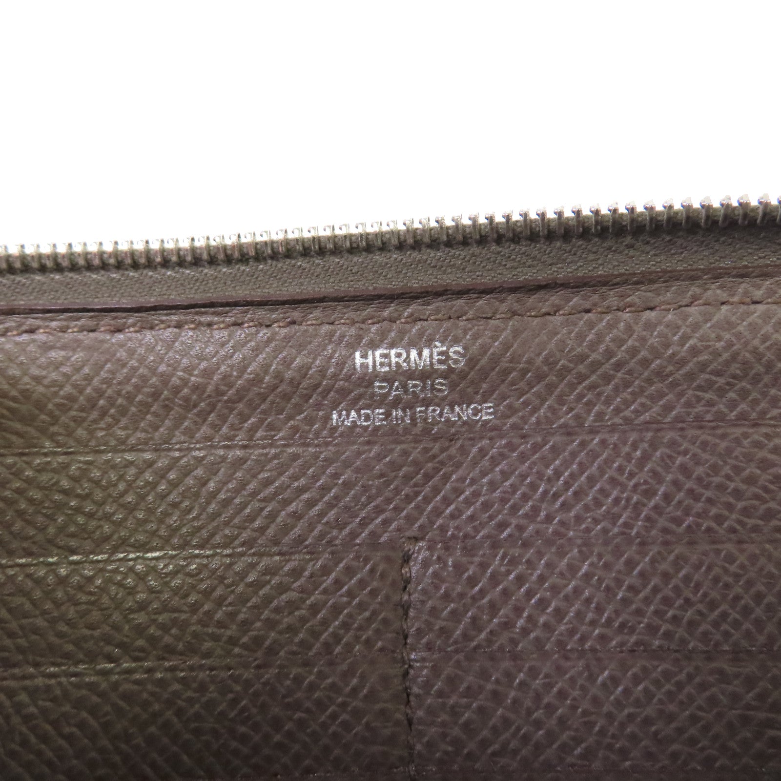 HERMES 【激減優惠】Epsom皮革Azap Classic Zipper Long Wallet銀扣拉鏈長錢包灰色