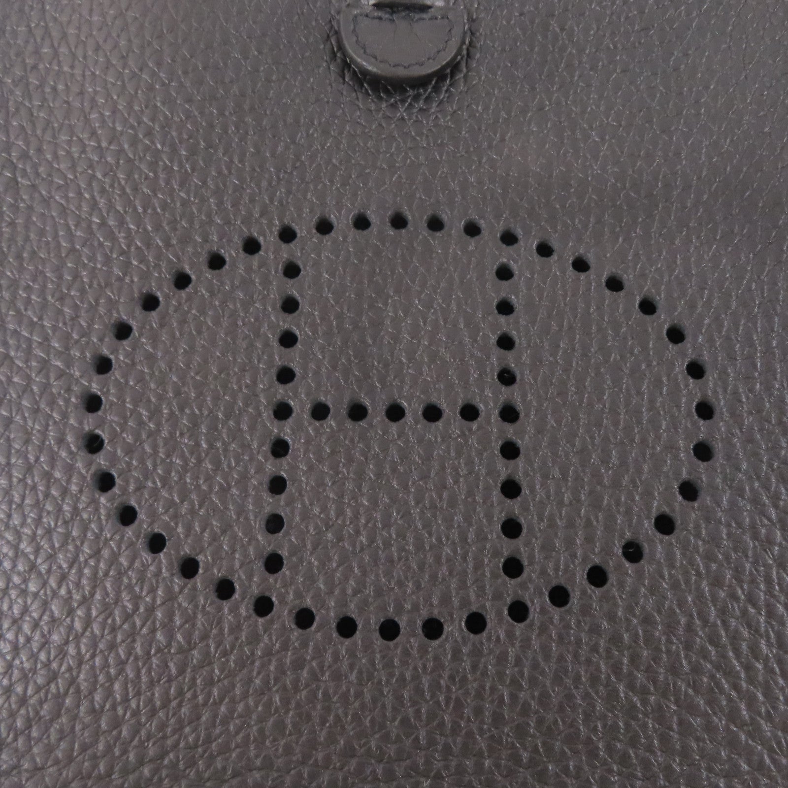 HERMES 皮革Evelyne TPM金扣肩背袋黑色