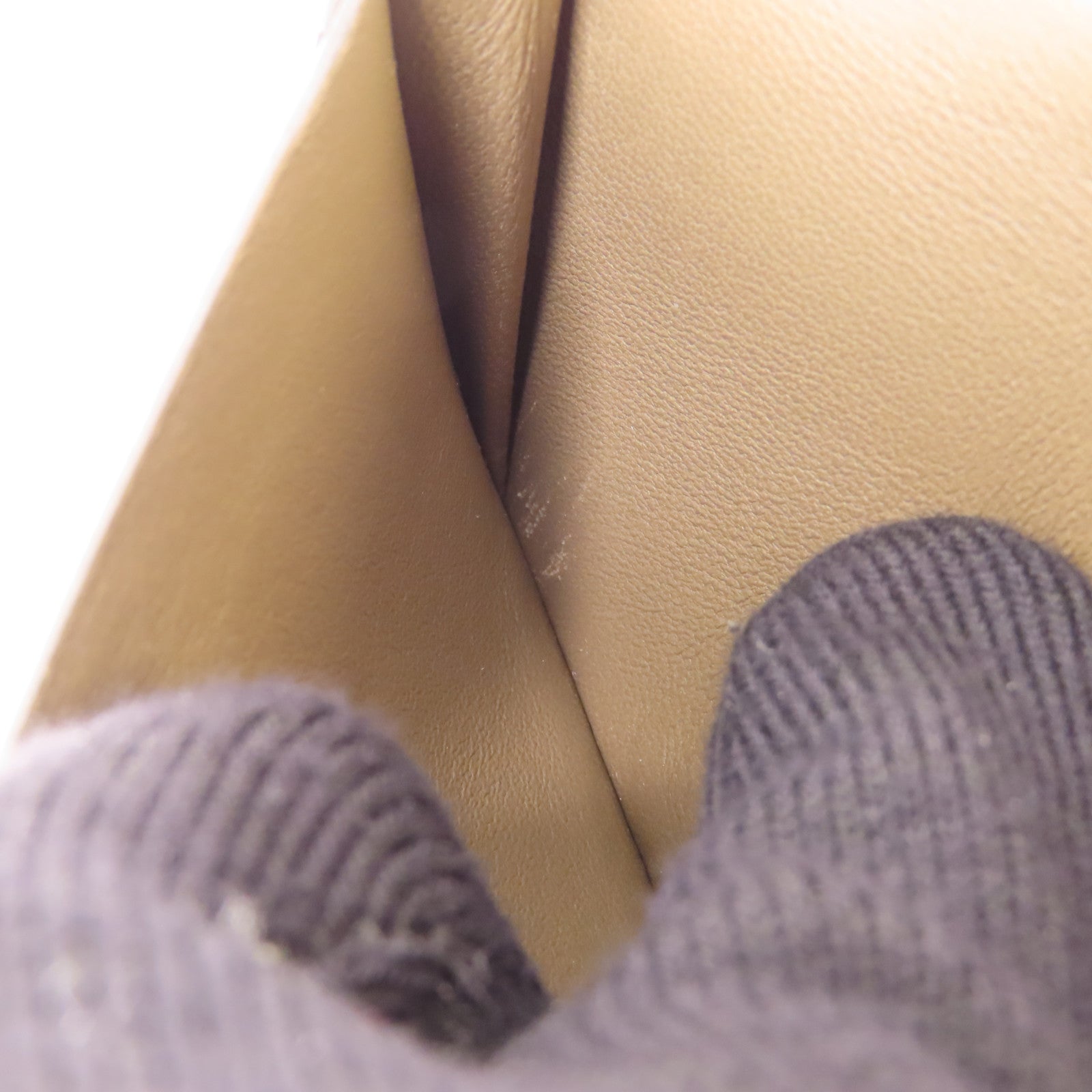 HERMES Chevre皮革Bearn Mini Wallet金扣錢包Etoupe