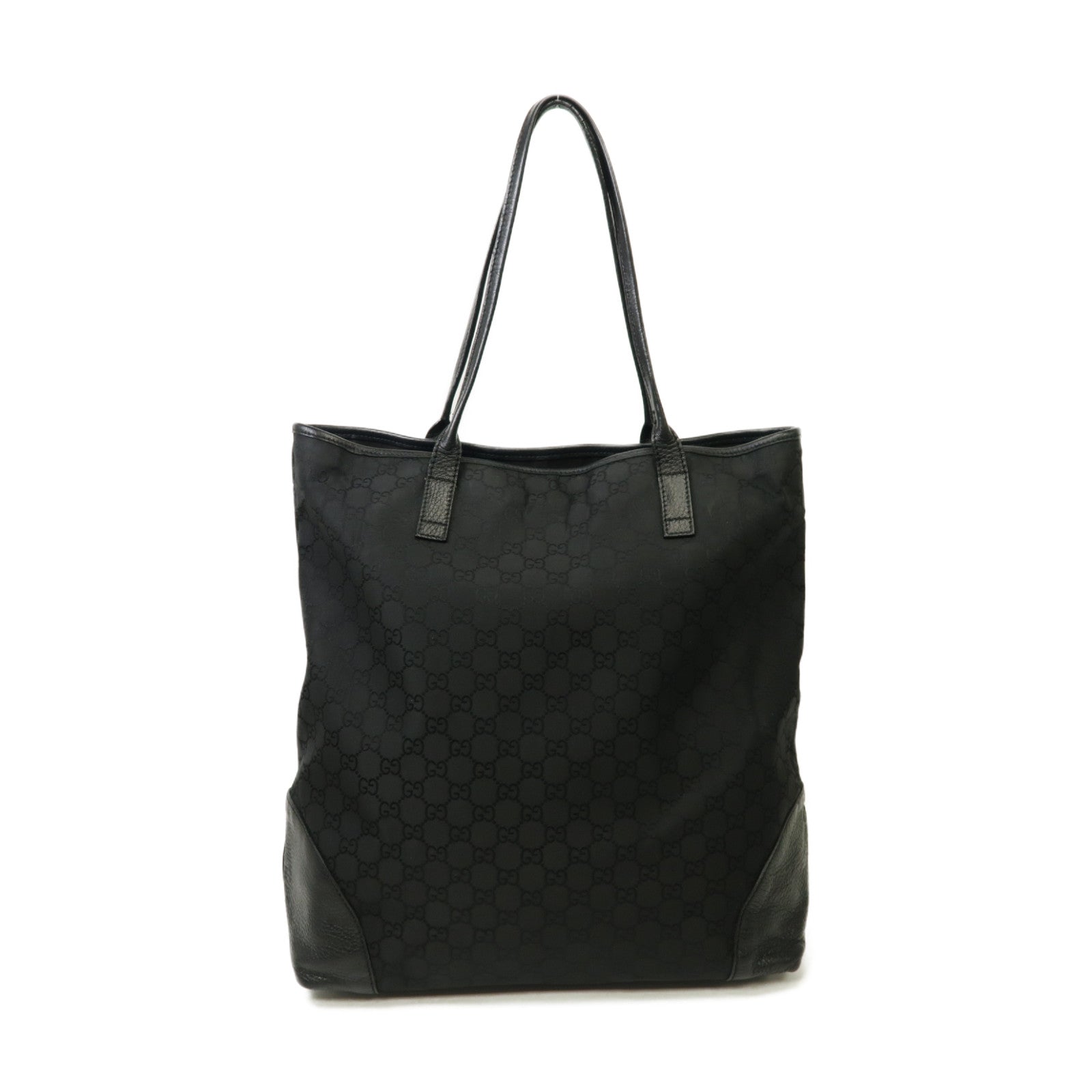 GUCCI 【激減優惠】帆布Stand Bag銀扣手挽袋黒色