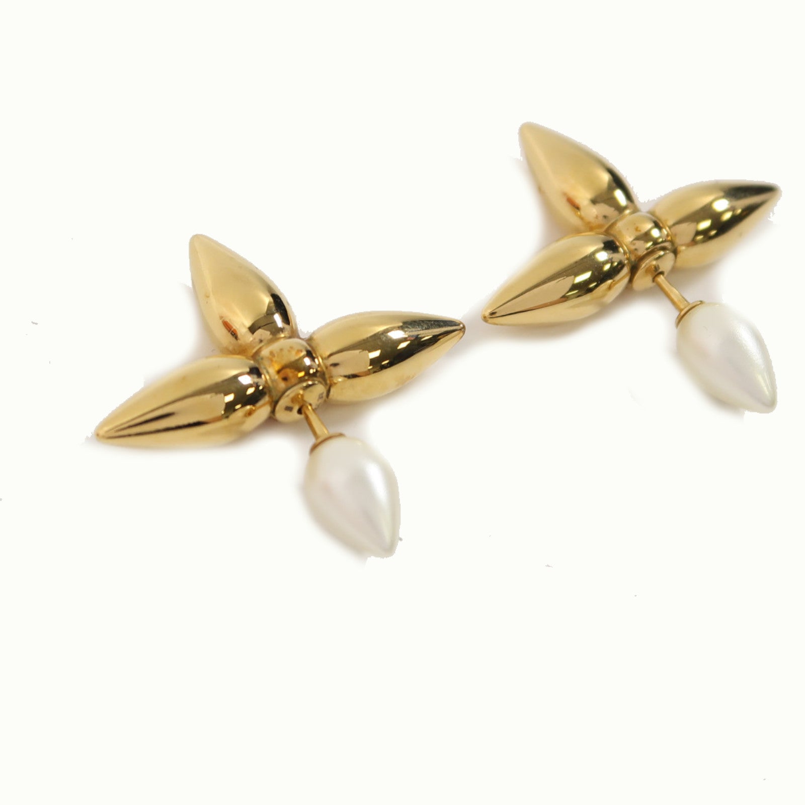 LOUIS VUITTON 金屬Earrings耳環金色/白色