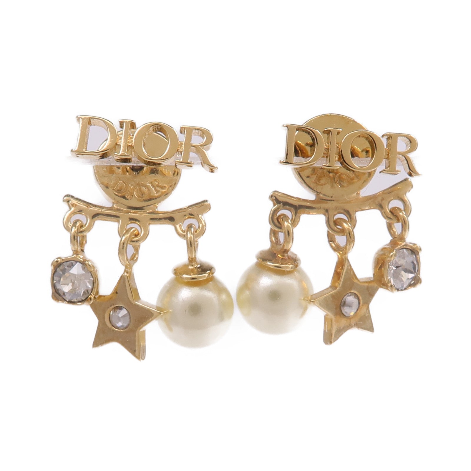 Dior 金屬/水晶Pierced Earring耳環