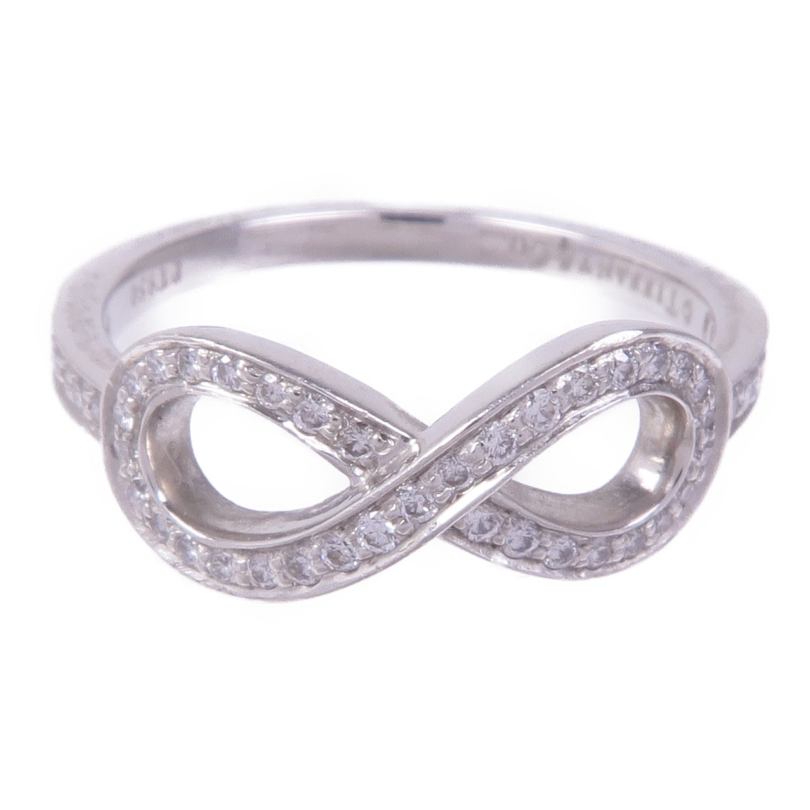 TIFFANY＆CO 【激減優惠】PT950鉑金Infinity Ring鑽石戒指US#5.75