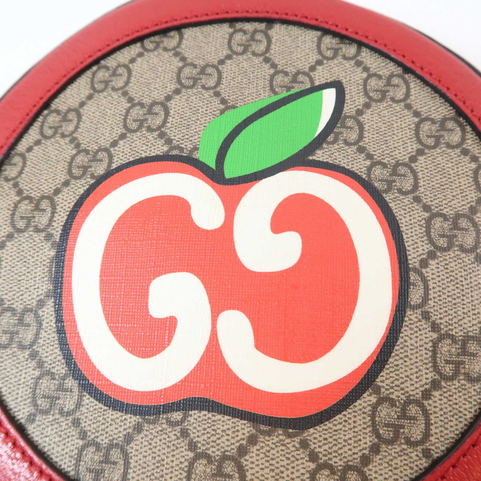 GUCCI 【激減優惠】塗層帆布Shoulder Bag金扣肩背袋啡色/紅色