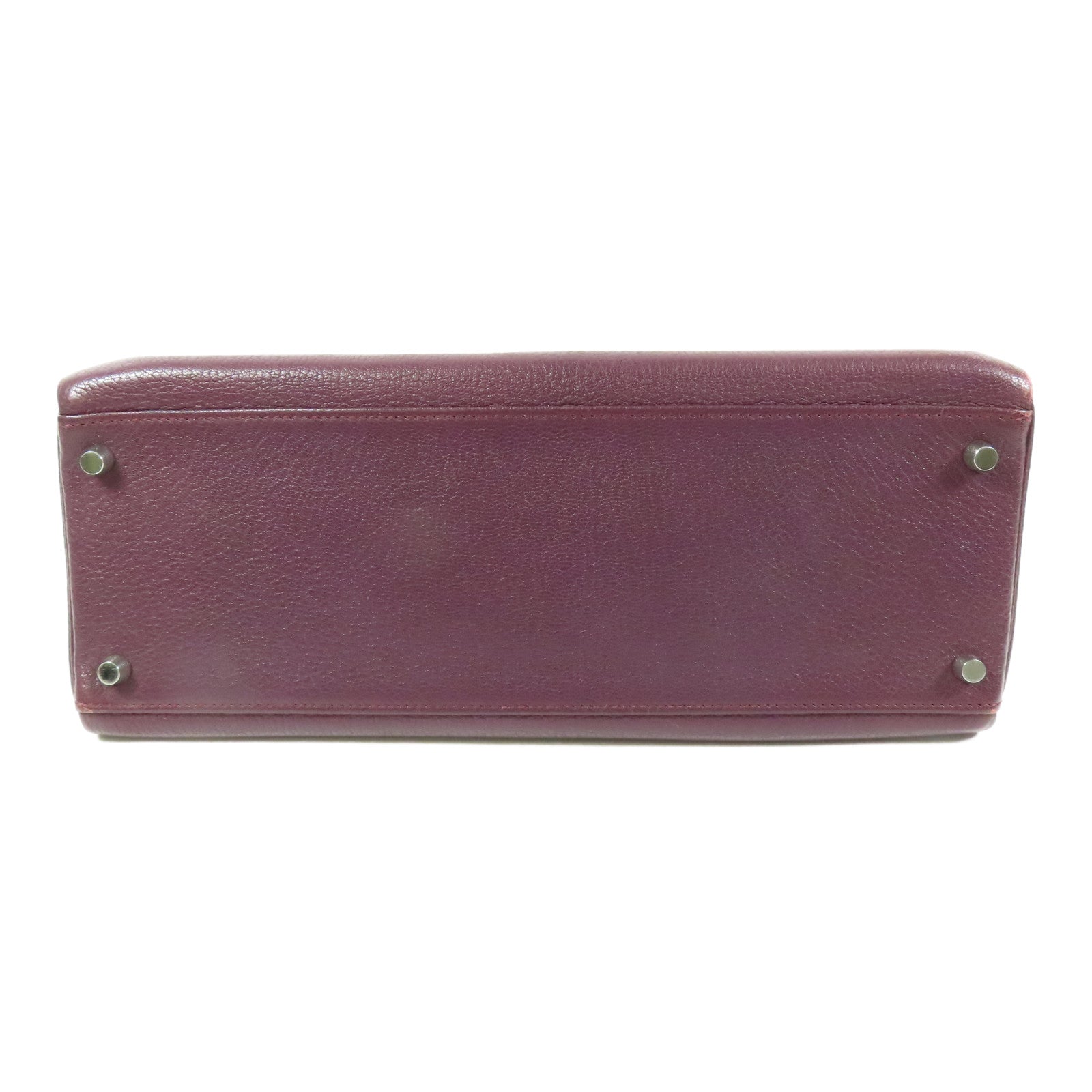HERMES Togo皮革Kelly 35銀扣手挽肩背兩用袋Raisin