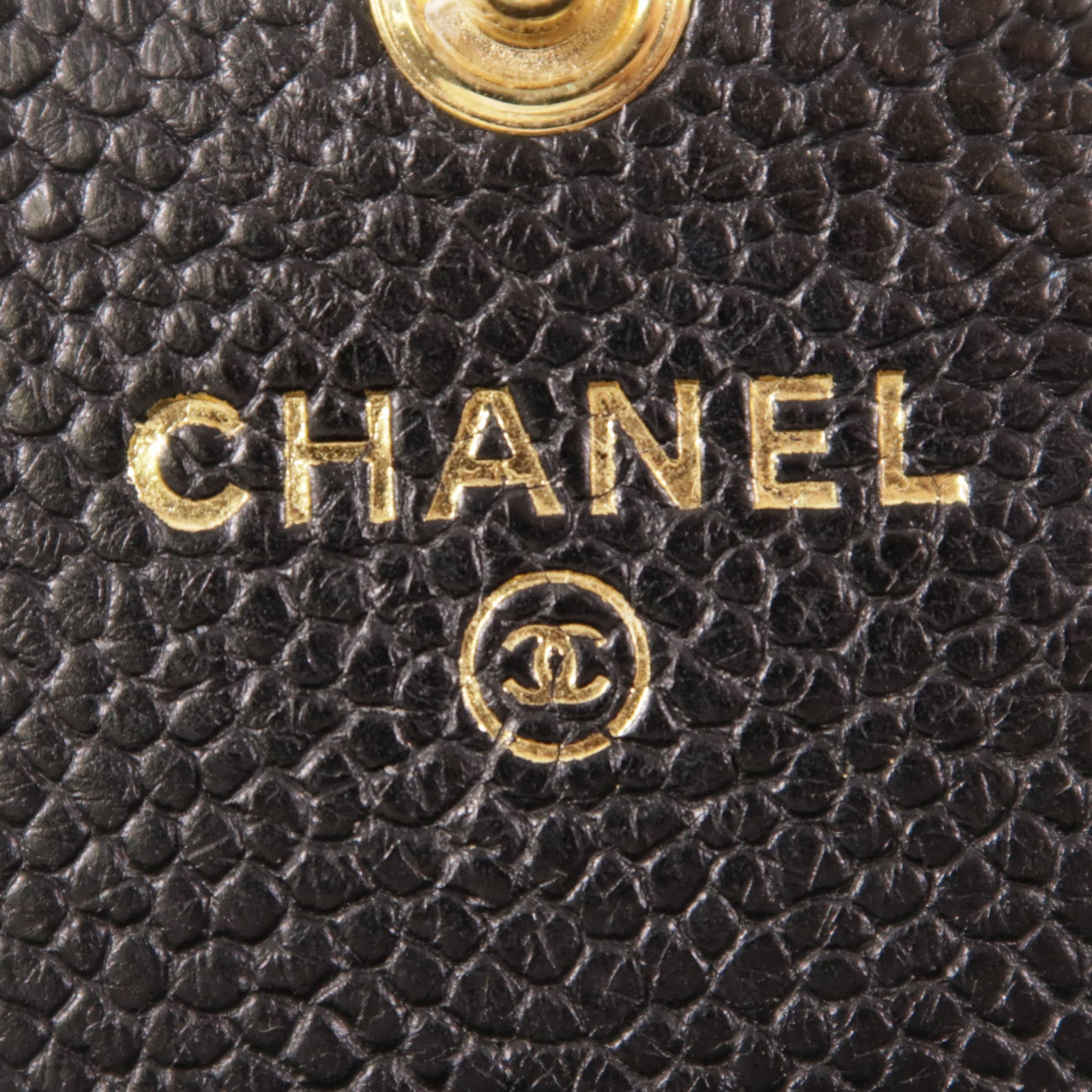 CHANEL 牛皮皮革Zipper Wallet金扣長錢包