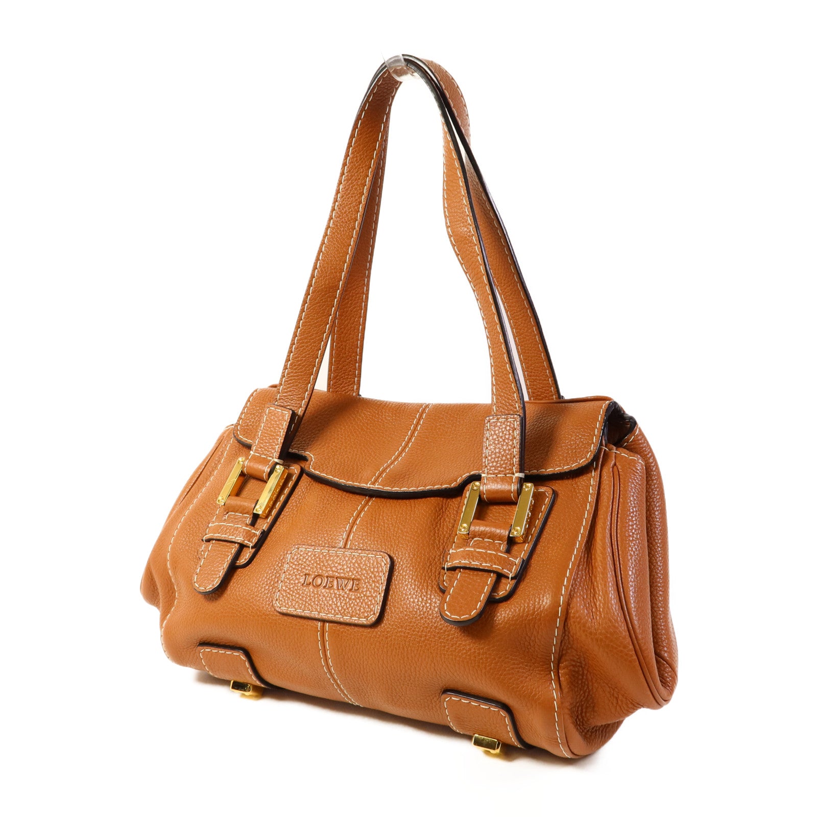 LOEWE 牛皮皮革Shoulder Bag金扣肩背袋