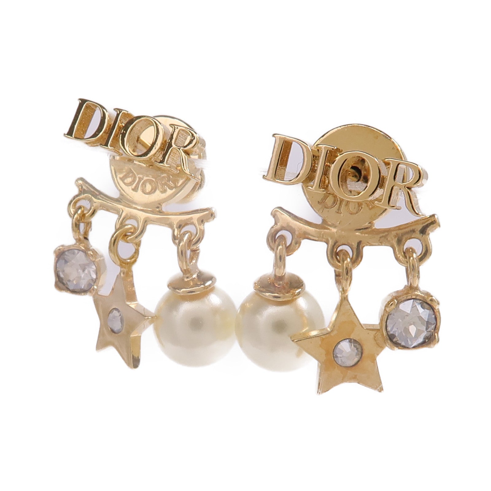 Dior 金屬/水晶Pierced Earring耳環