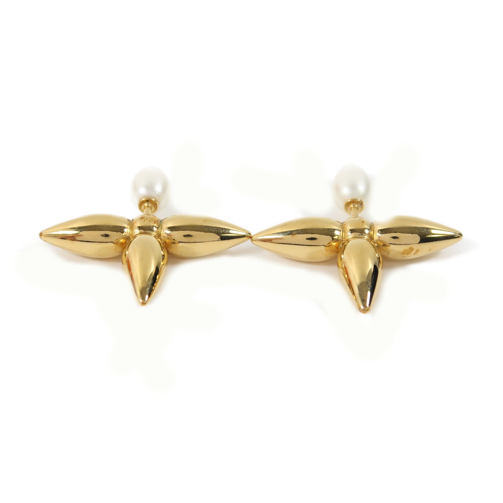 LOUIS VUITTON 金屬Earrings耳環金色/白色