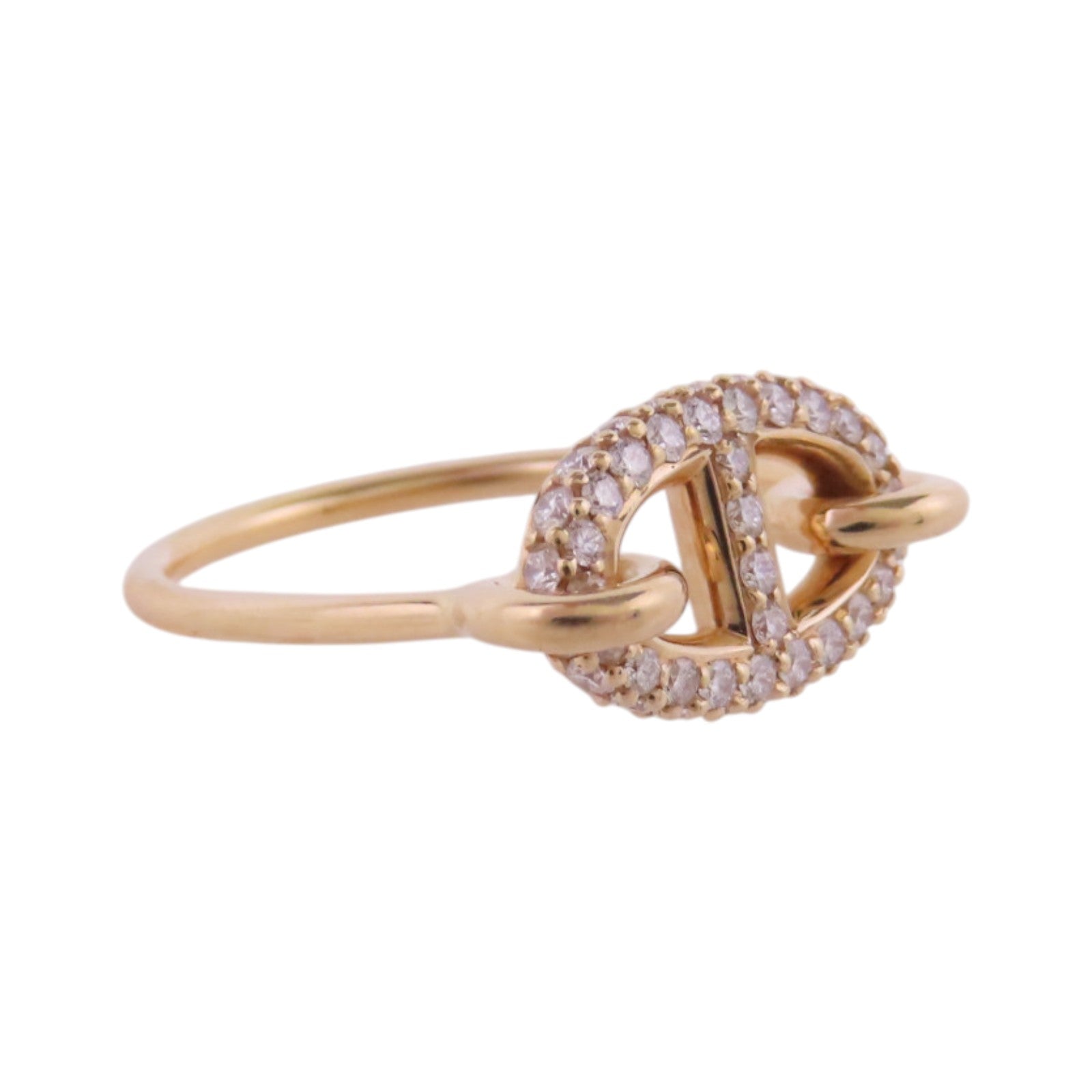 HERMES 18K玫瑰金Farandole Diamond Ring鑽石戒指#54/US#6.75