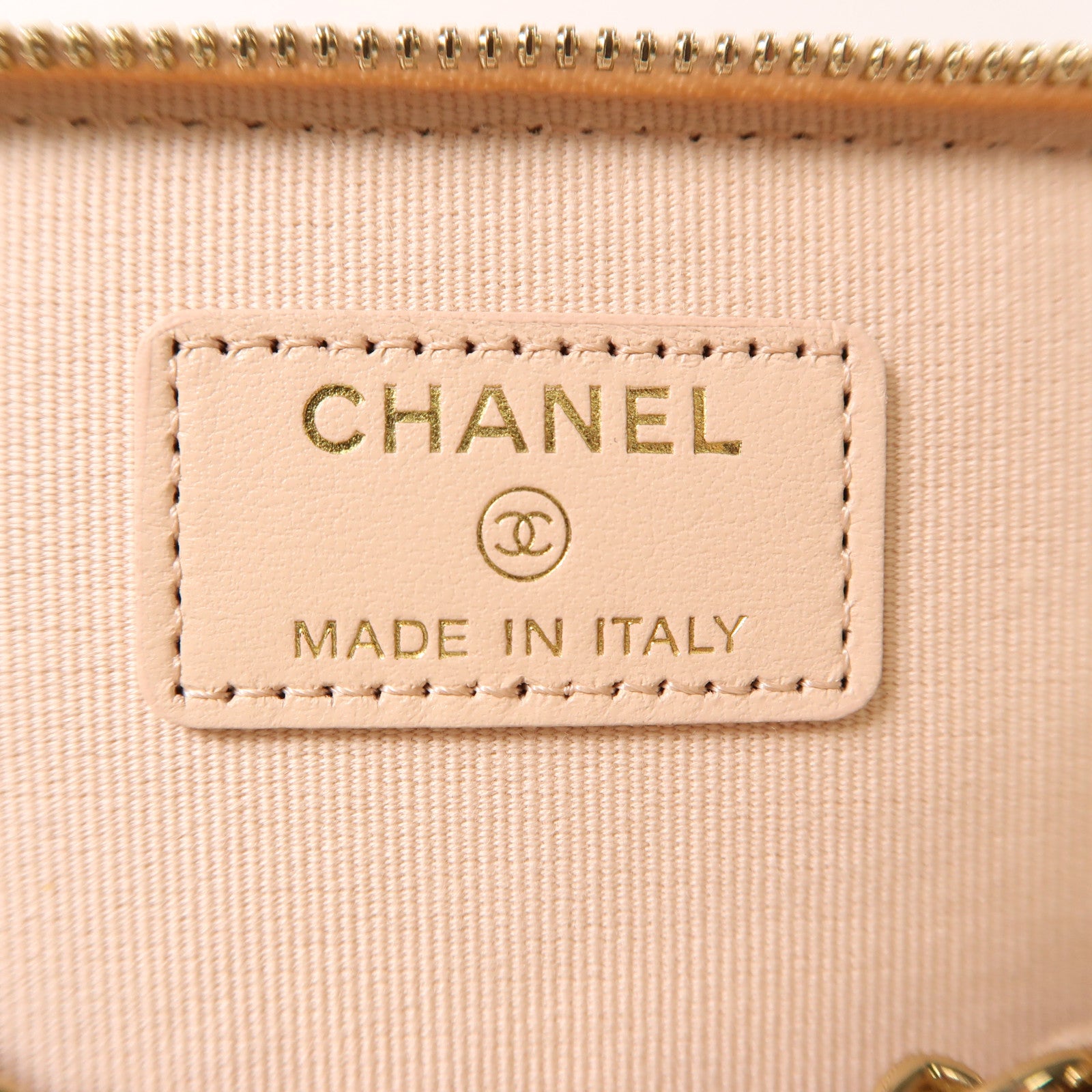 CHANEL 牛皮皮革Vanity Case金扣鏈帶肩背袋粉紅色