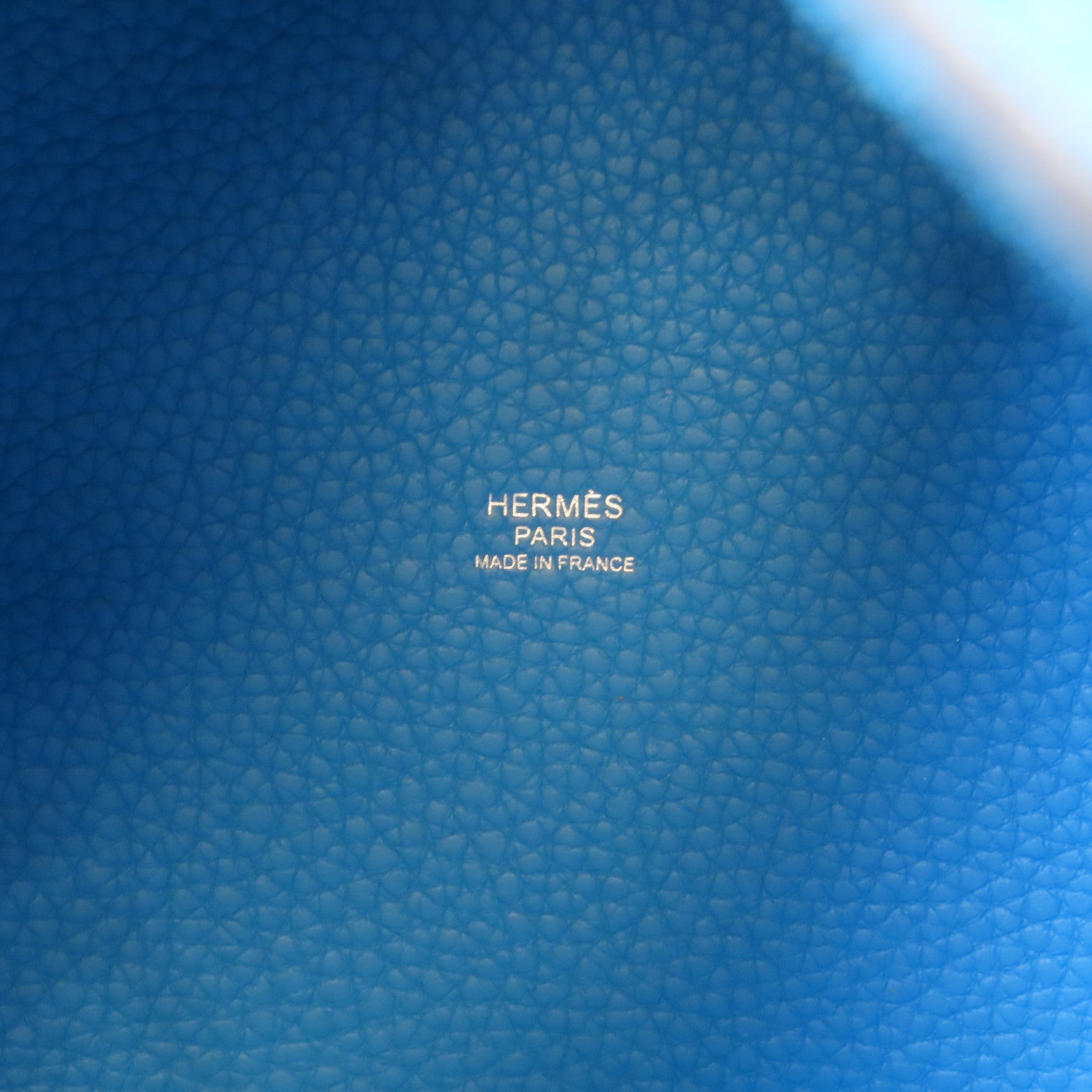 HERMES 【激減優惠】Clemence皮革Picotin MM銀扣手挽袋藍色