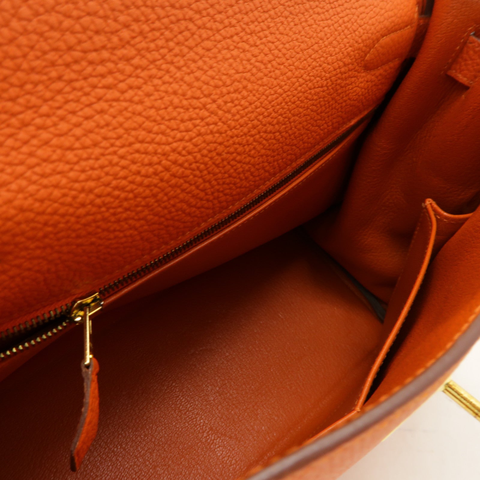 HERMES 【激減優惠】Togo皮革Kelly 28金扣手挽肩背兩用袋Feu火焰橘色
