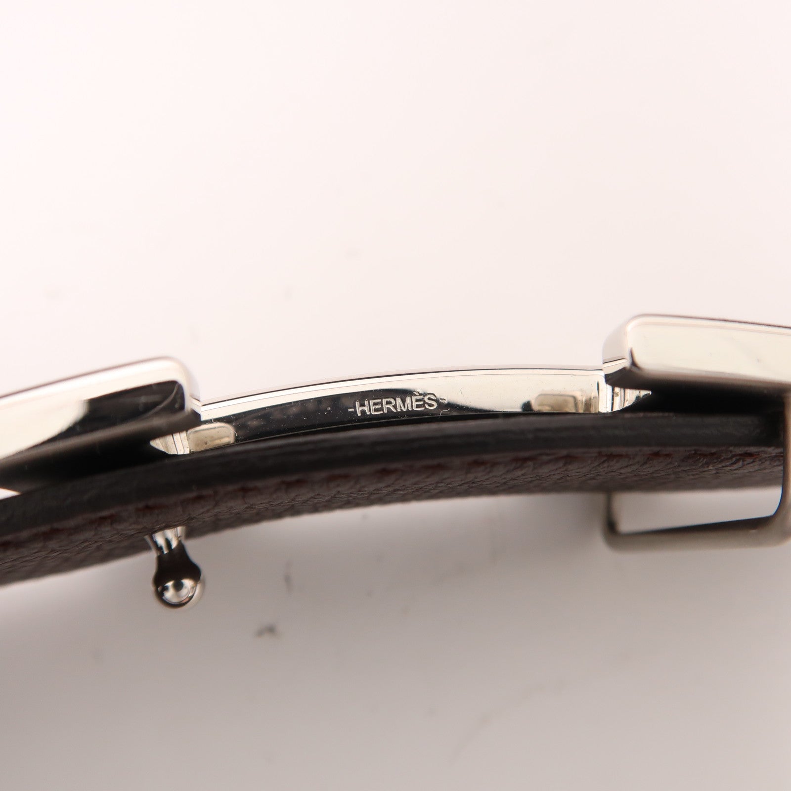 HERMES Swift皮革Belt銀扣皮帶