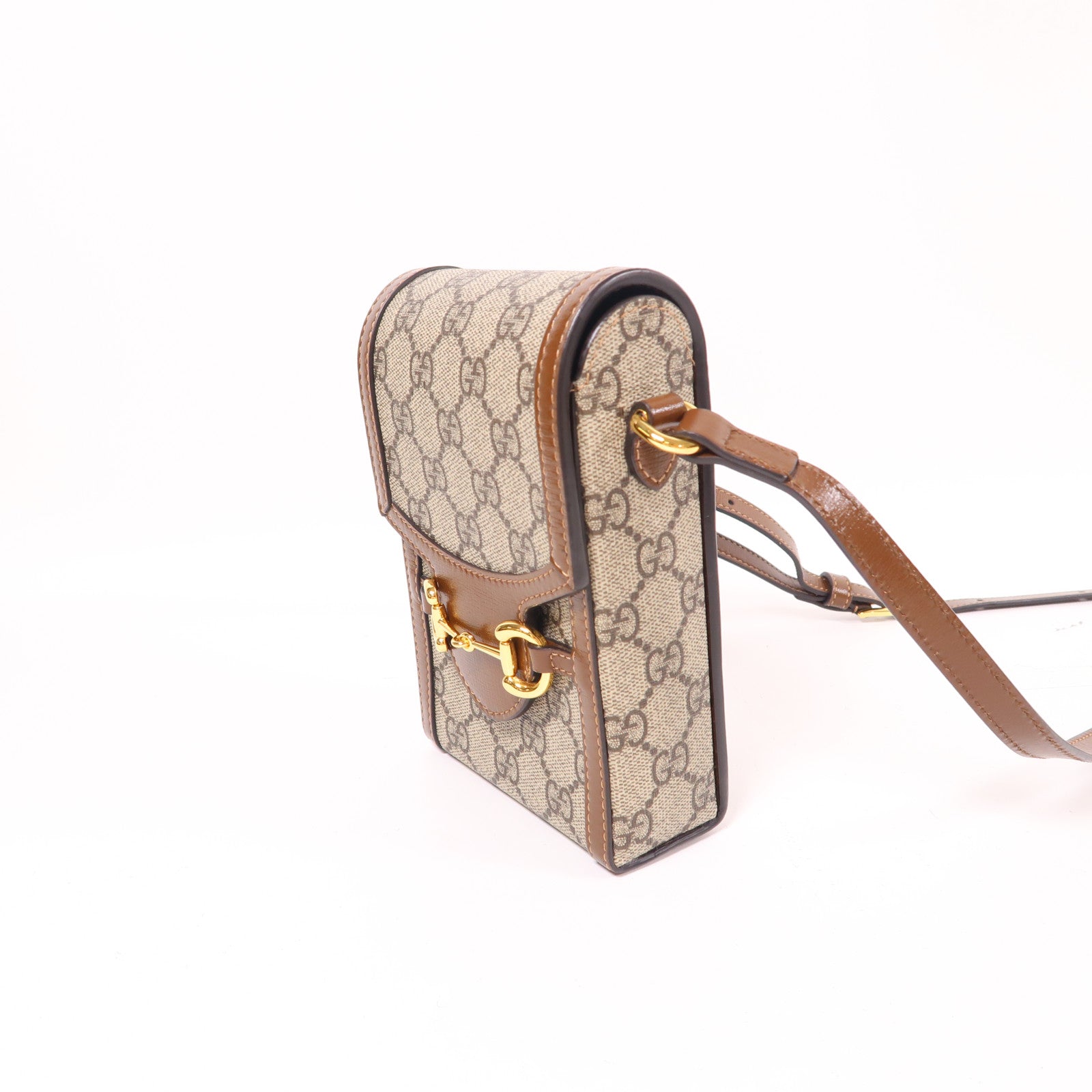 GUCCI 塗層帆布Horsebit 1955 Mini金扣肩背袋