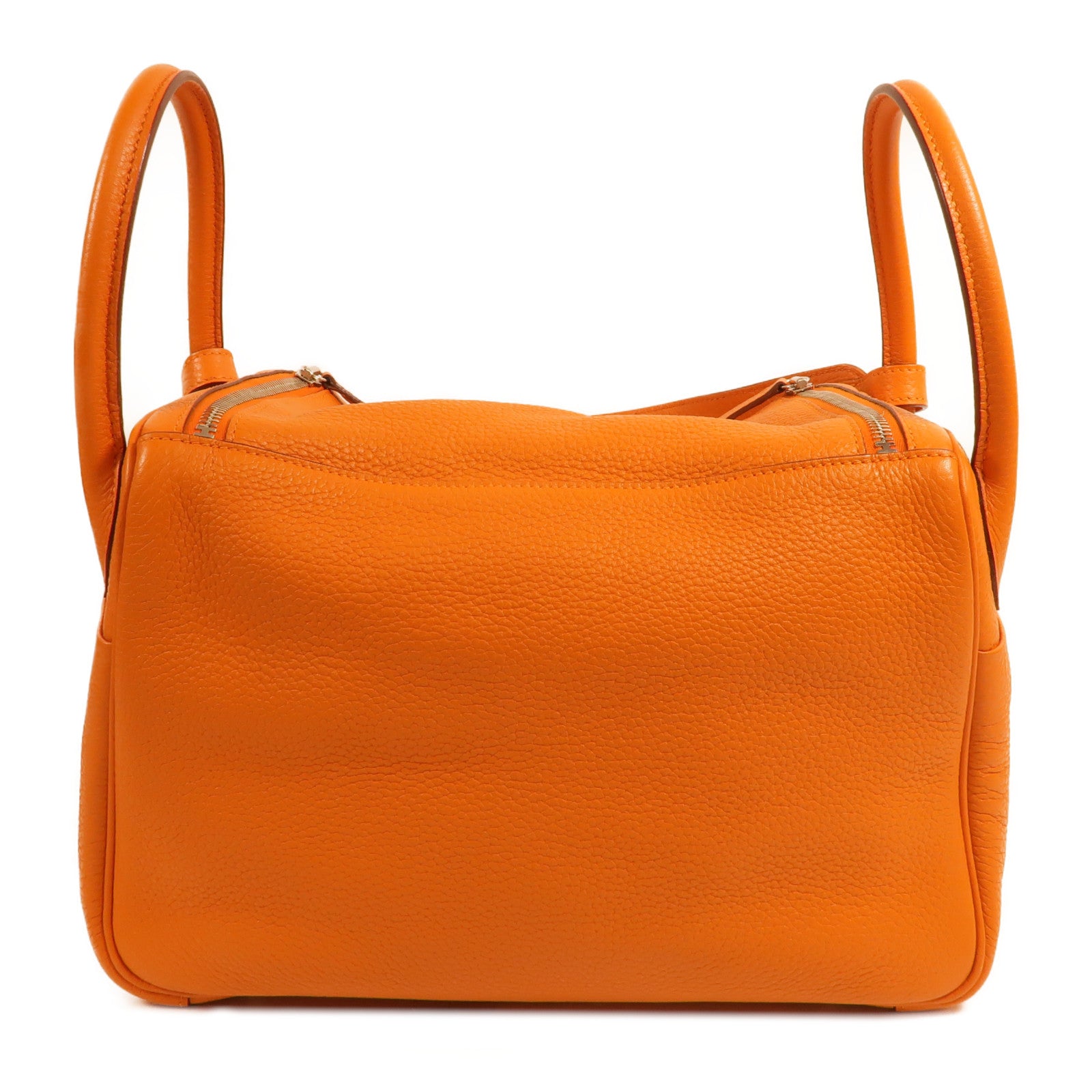 HERMES Clemence皮革Lindy 30手挽肩背兩用袋Orange