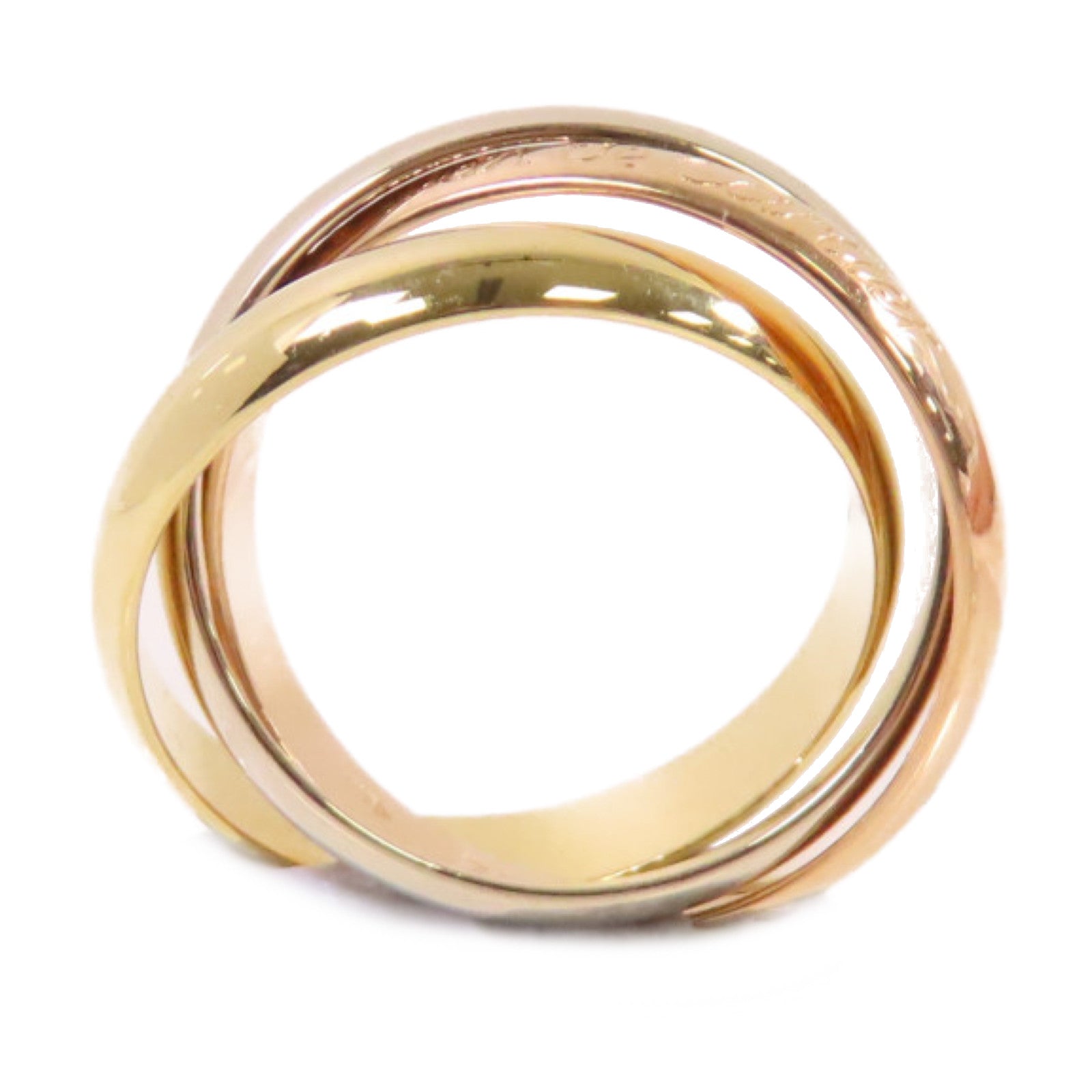 CARTIER 18K黃金/白金/玫瑰金Trinity Ring戒指US#5.25/Cartier#50