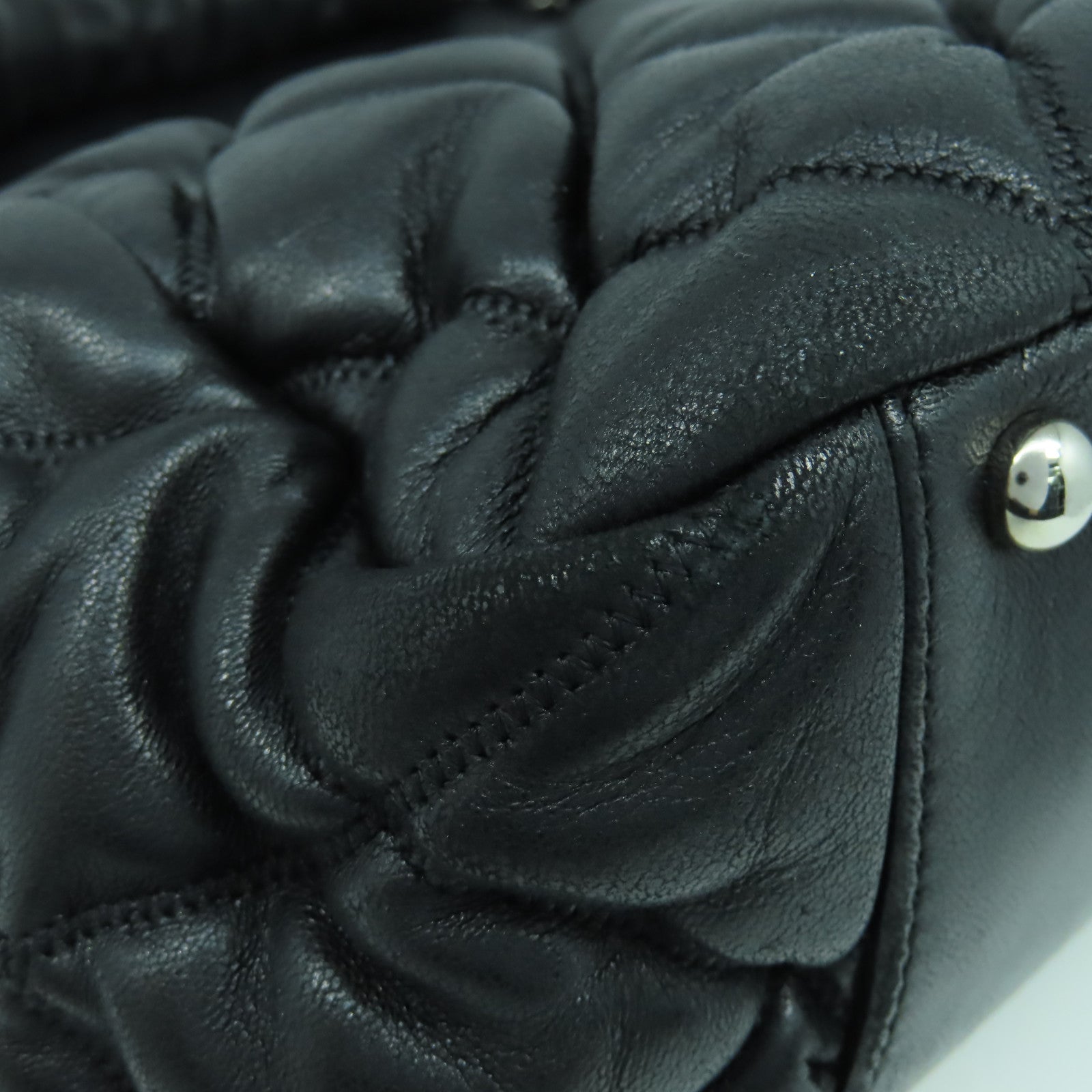 CHANEL 【激減優惠】菱格牛皮皮革Shoulder Bag銀扣鏈帶肩背袋黑色