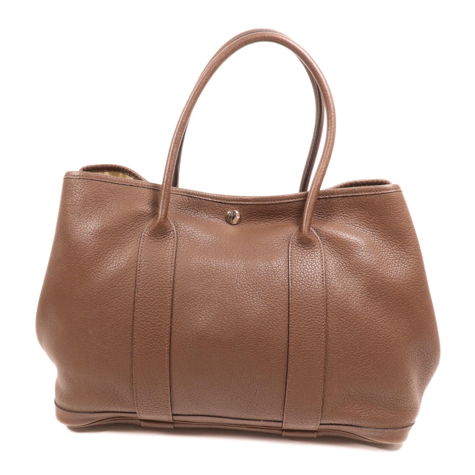 HERMES Negonda皮革Garden Party PM銀扣手挽袋