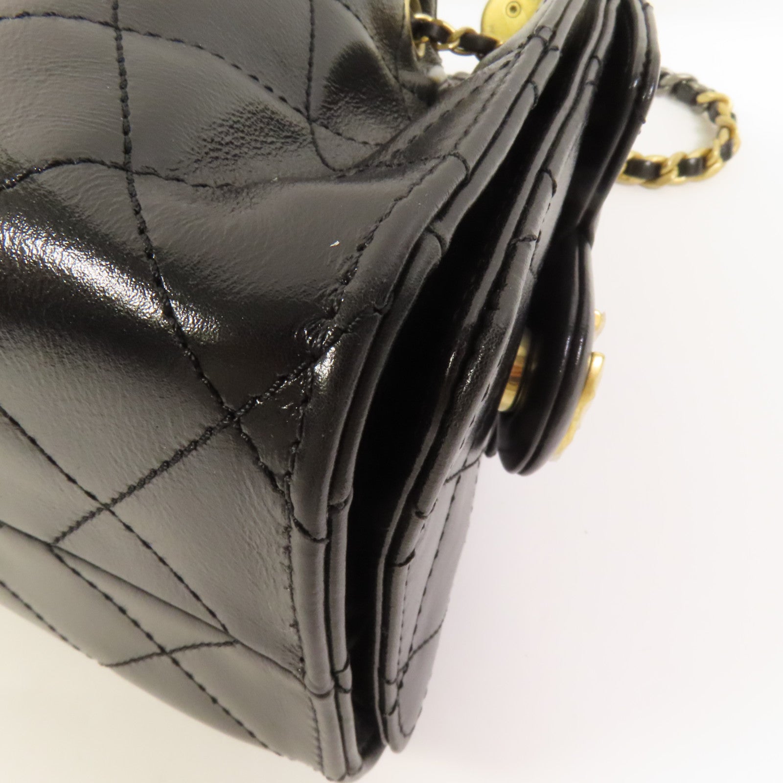 CHANEL 牛皮皮革Chanel 25 Mini金扣鏈帶肩背袋
