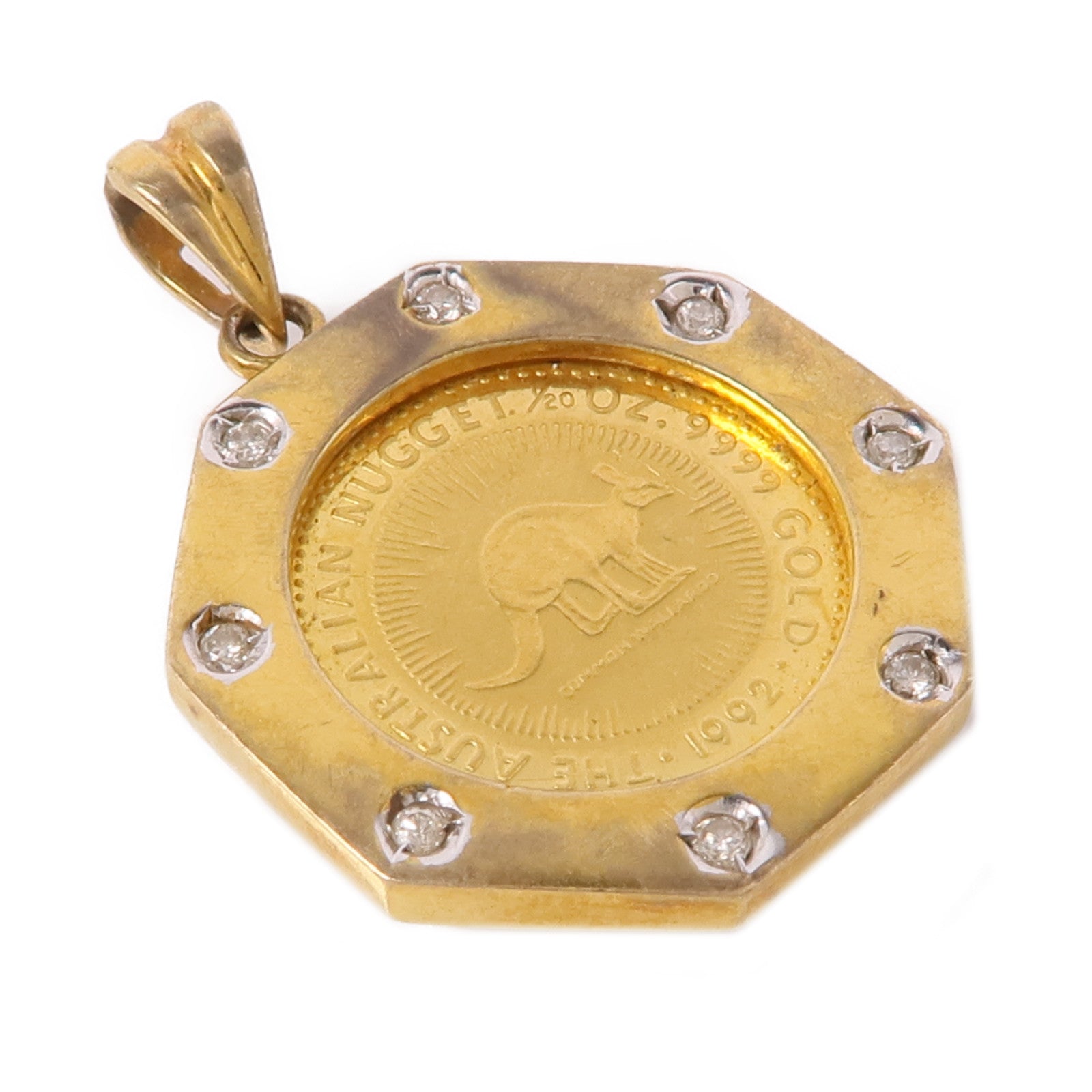 JEWELRY 14K黃金Diamond Pendant Top鑽石吊墜