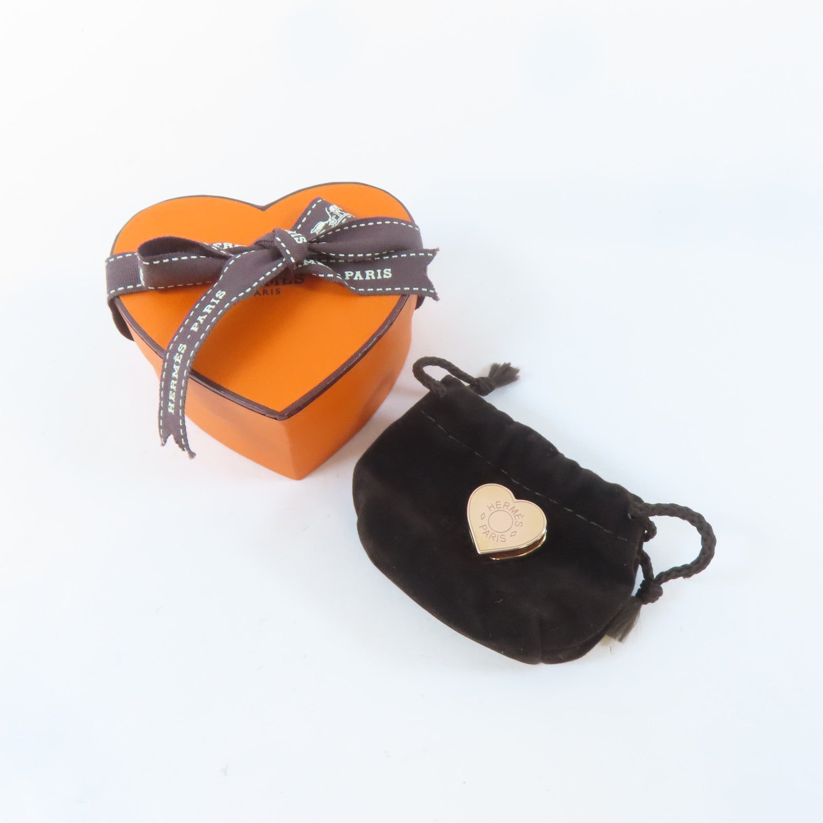 HERMES 金屬Heart Scarf Ring絲巾環玫瑰金色
